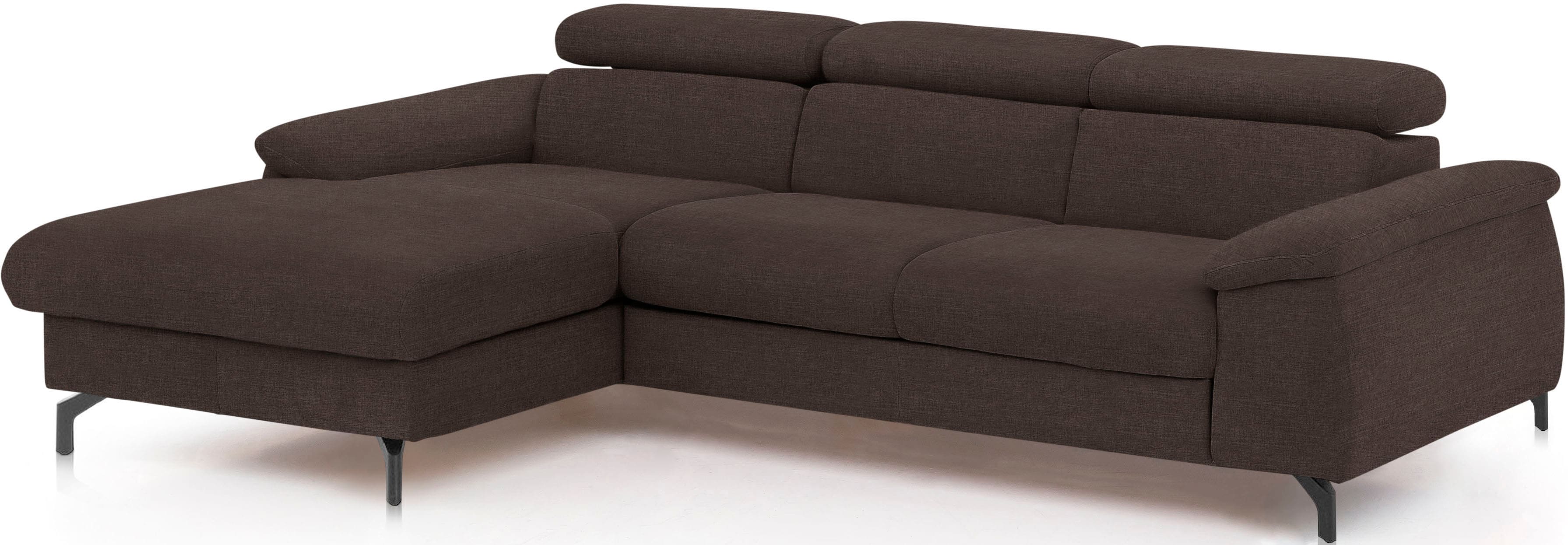 COTTA Ecksofa "Kitty L-Form, B: 242 cm" mit Kopfteilverstellung, optional Schlaffunktion & Bettkasten
