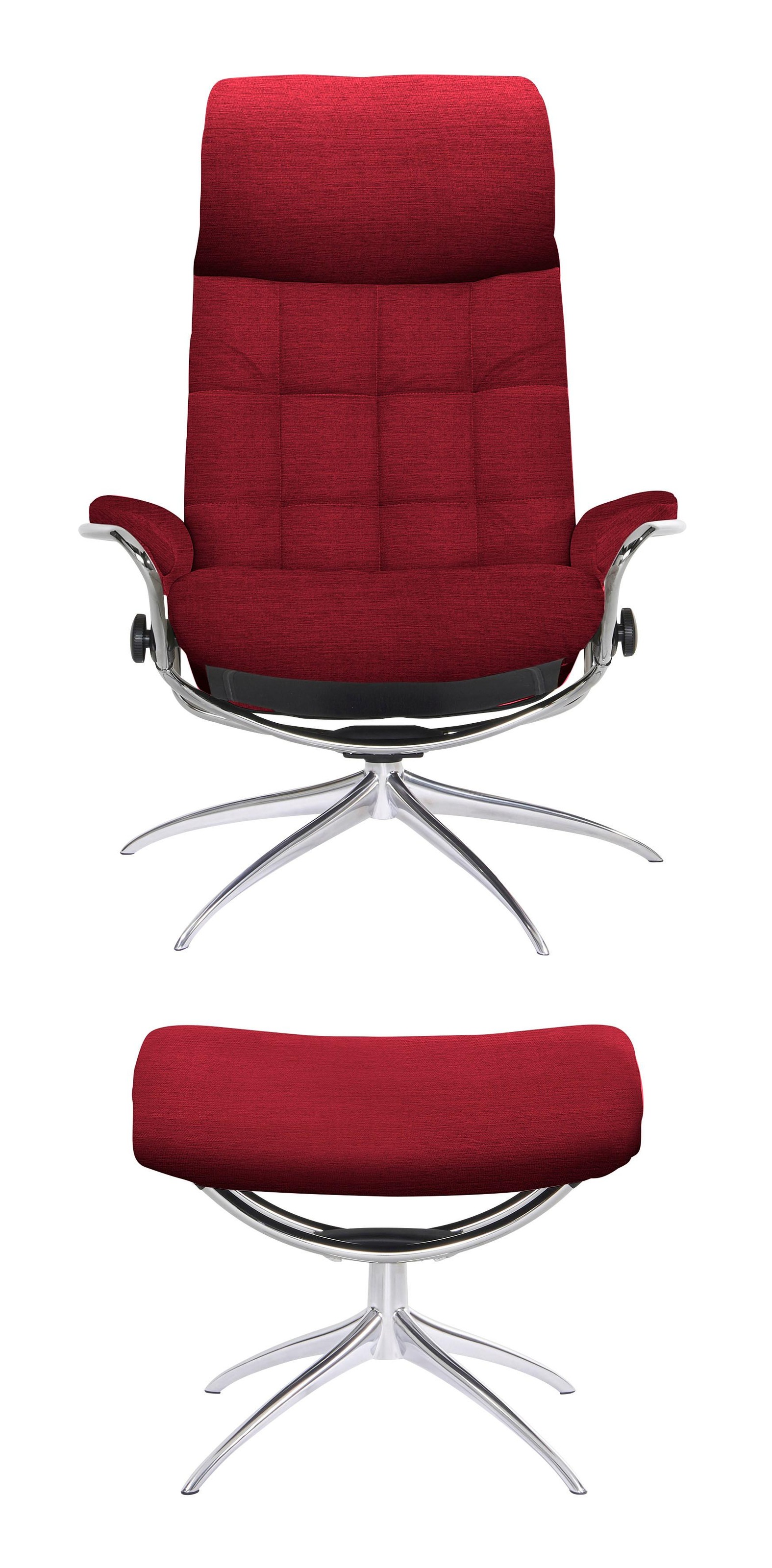 Stressless® Relaxsessel »London«, (Set, Relaxsessel mit Hocker), mit Hocker, High Back, mit Star Base, Gestell Chrom