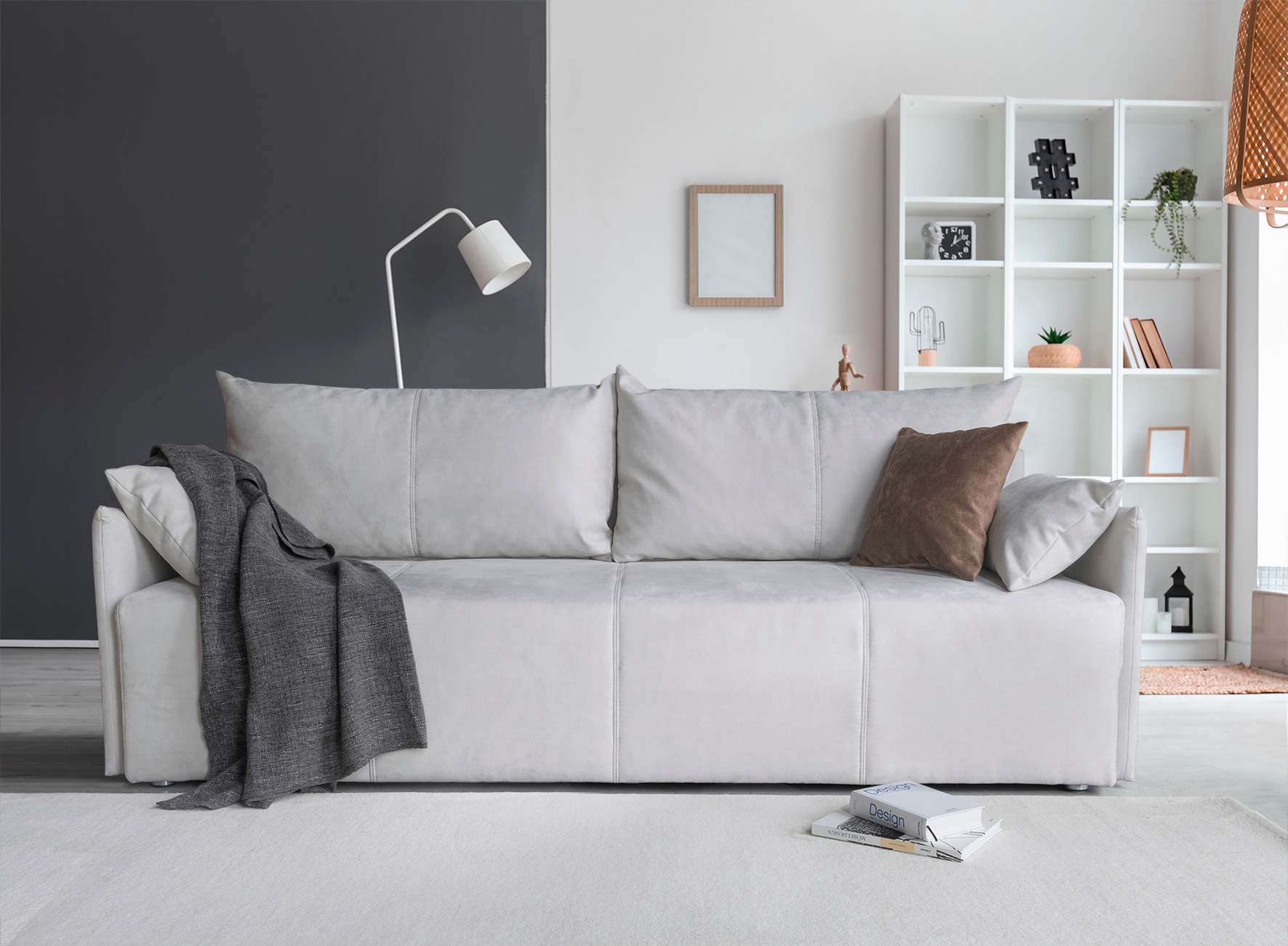 COLLECTION AB Schlafsofa "CAB, B: 216 cm, Liegefl. 140x198 cm" Schlaffunktion, Bettkasten & 2 Zierkissen, Federkern