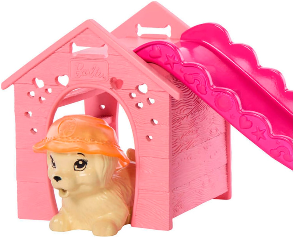 Barbie Anziehpuppe »Barbie Hündchen Pooplparty aloha blond«, Hundeschnorchelbrille mit Farbwechsel