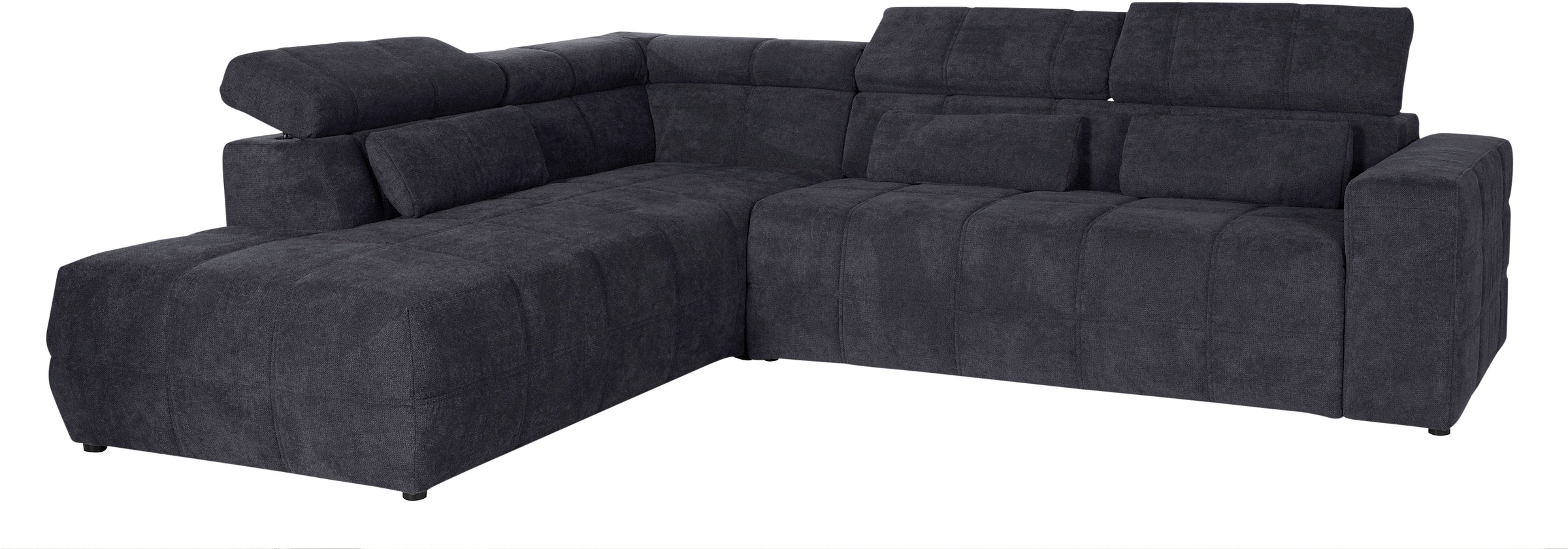 DOMO collection Ecksofa »Brandon L-Form, auch in Leder«, inklusive Kopfteilverstellung, wahlweise mit Sitztiefenverstellung