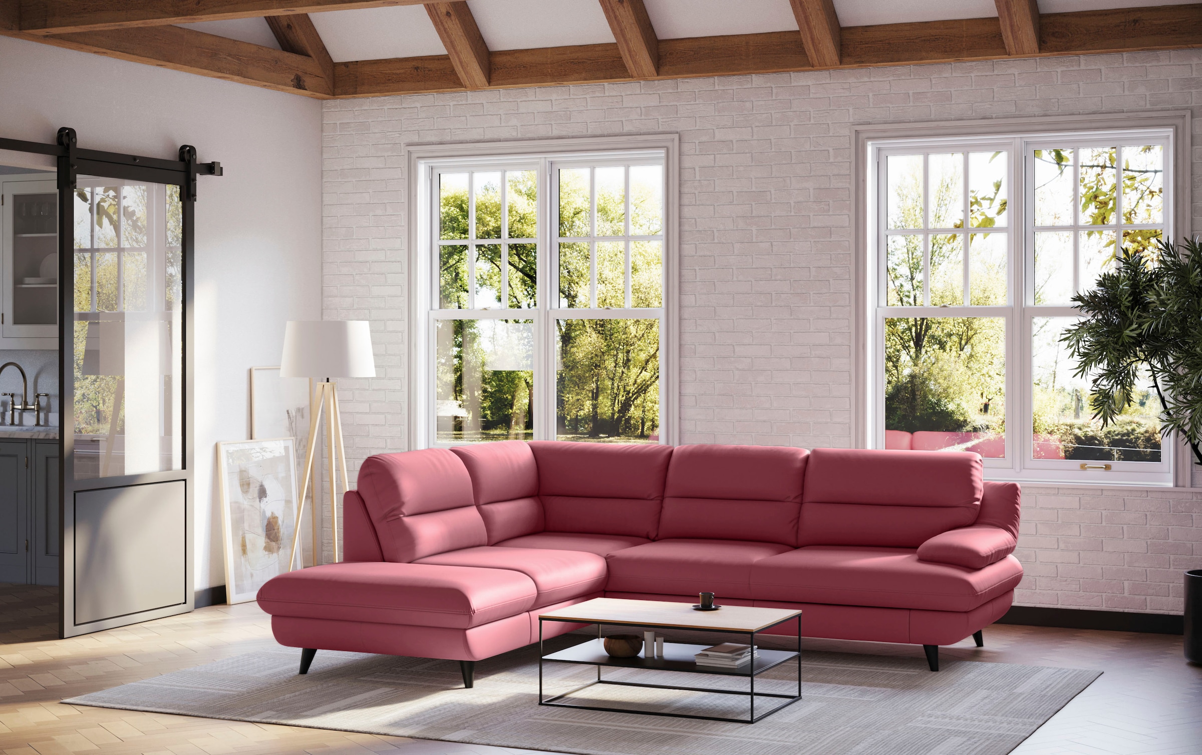 COTTA Ecksofa "Pike L-Form, B: 266 cm" optional Schlaffunktion & Bettkasten