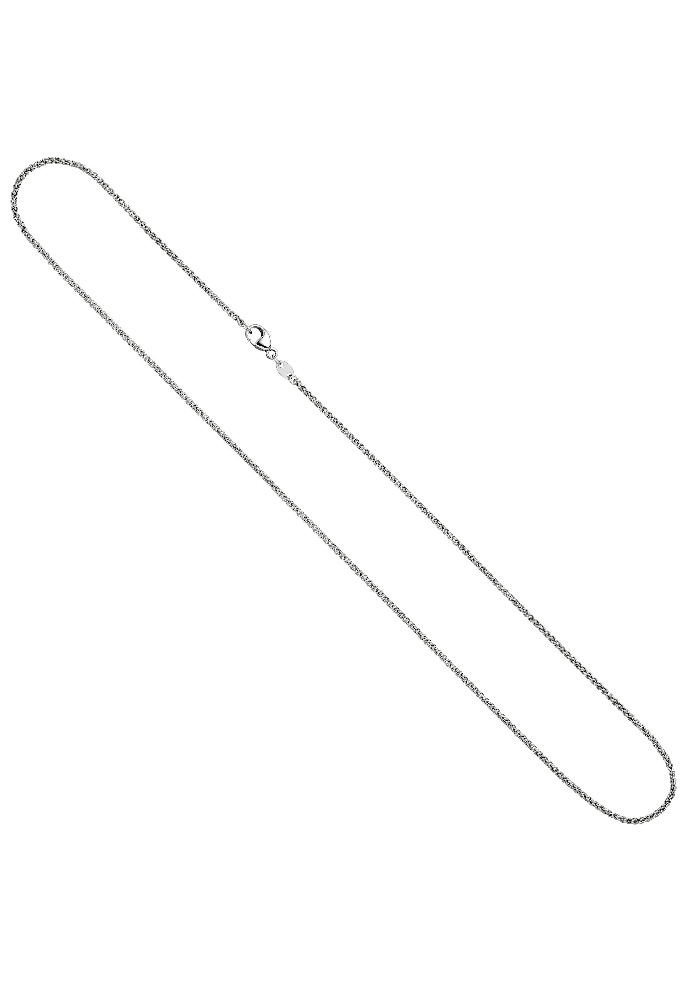 JOBO Goldkette, Zopfkette 333 Weißgold 45 cm 1,0 mm
