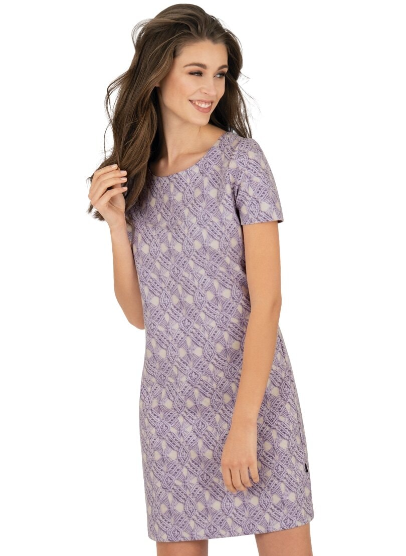 Trigema Jerseykleid "TRIGEMA Kleid mit modischem Allover-Print in Strickoptik", (1 tlg.)