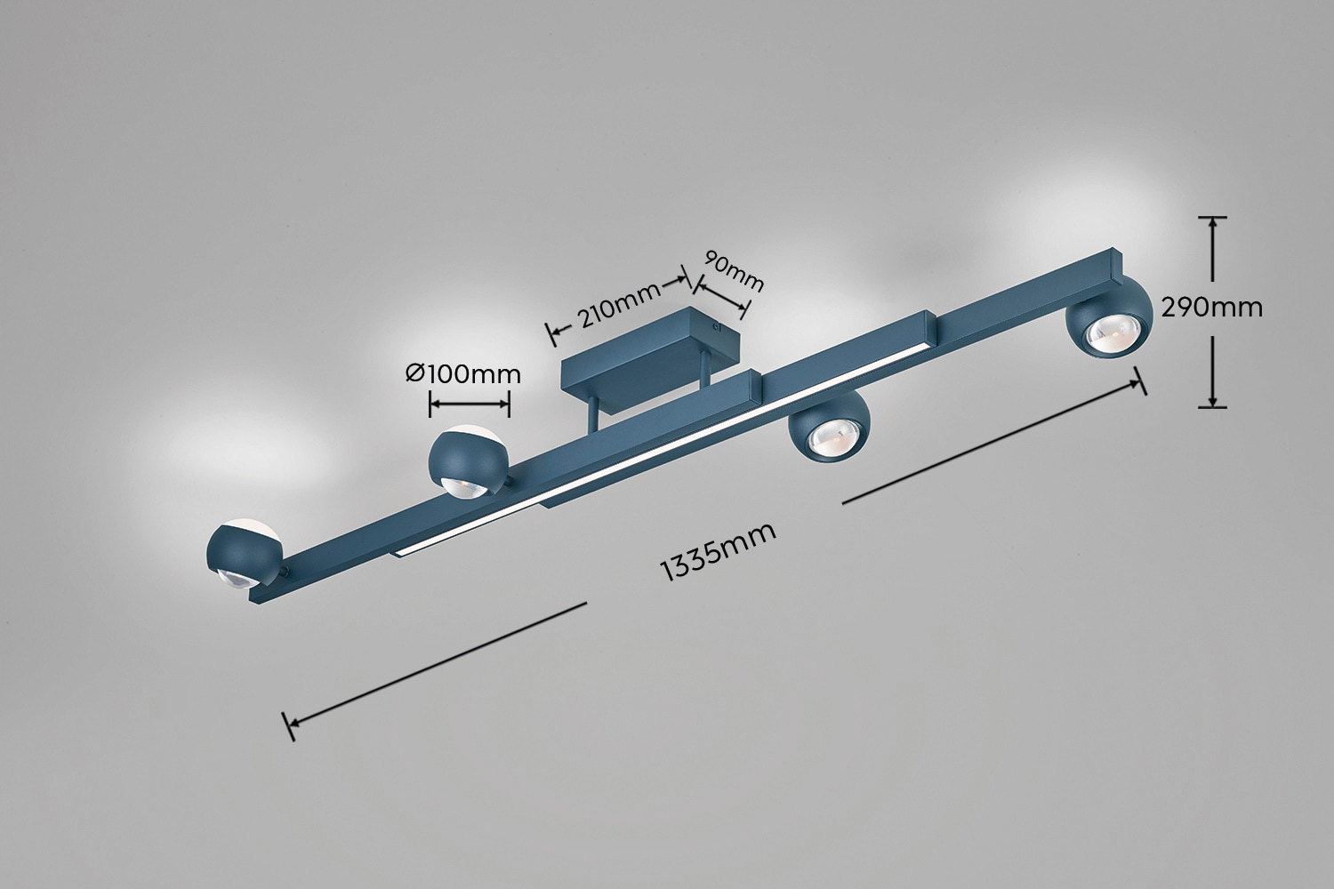 Musterring LED Deckenleuchte »CANNON, 4-flammige LED Deckenlampe 36W 4150Lumen 2300-4000K CCT« LED-Board 1 Stk. Farbwechsler | warmweiß - kaltweiß mit Fernbedienung, ausziehbar, schwenkbare Lichtkegel, dimmbar Memory