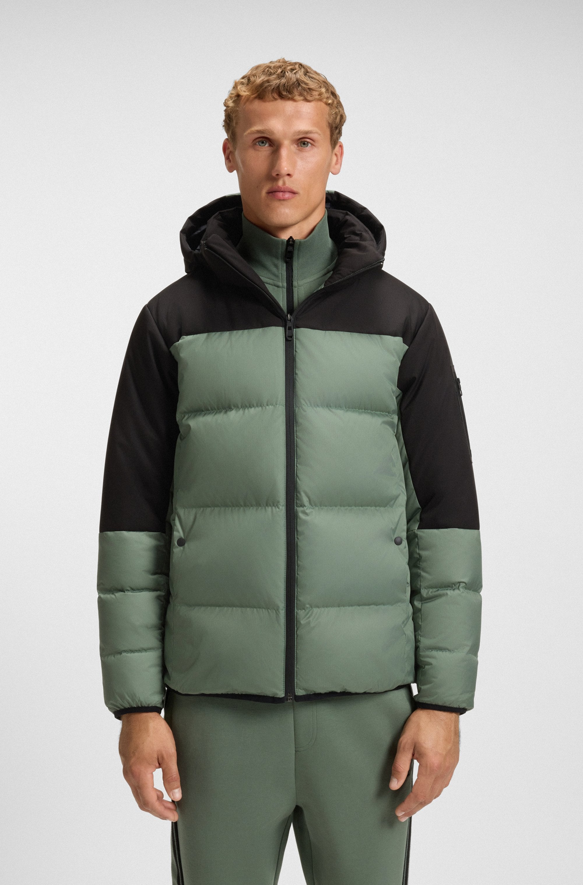 BOSS GREEN Daunenjacke mit Kapuze abnehmbare Kapuze, Regular Fit, warm watt günstig online kaufen