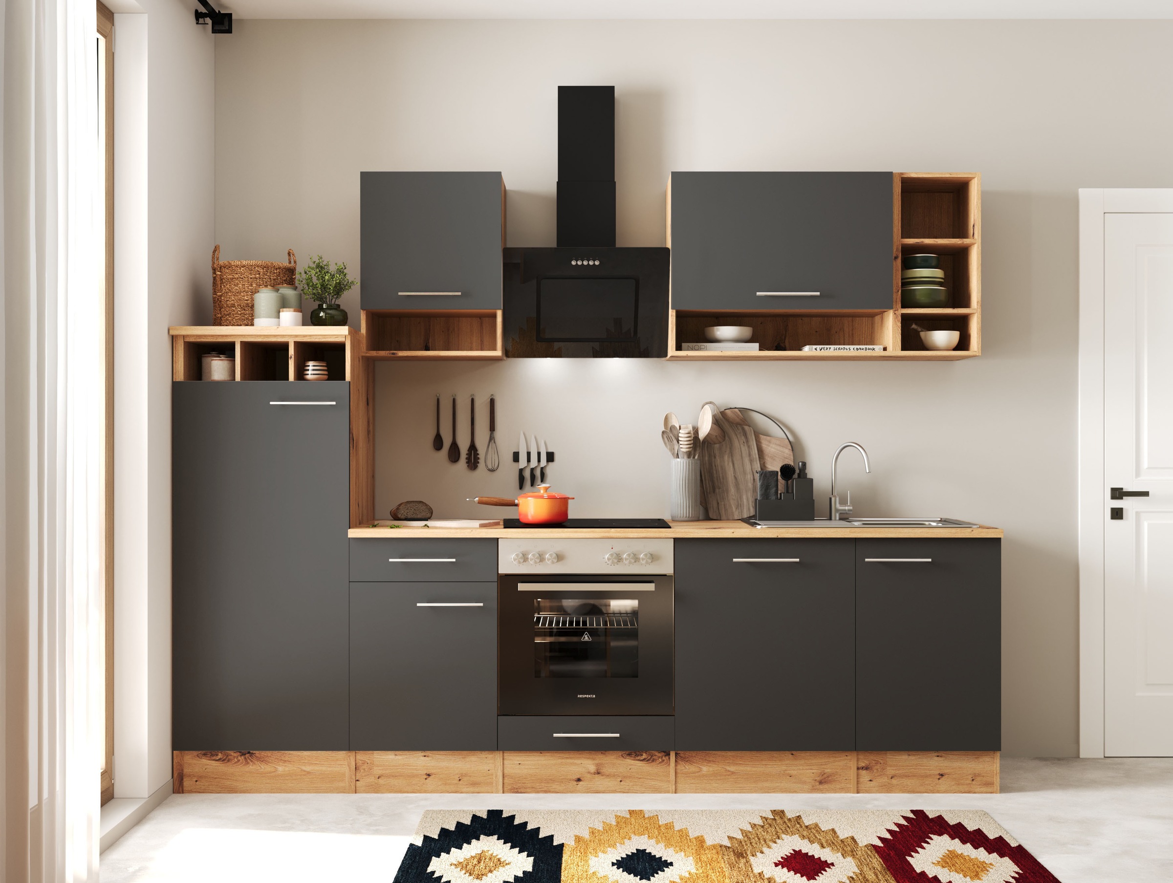 RESPEKTA Küchenzeile "Hilde" Breite 280 cm, 90 cm Arbeitshöhe, in exklusive günstig online kaufen