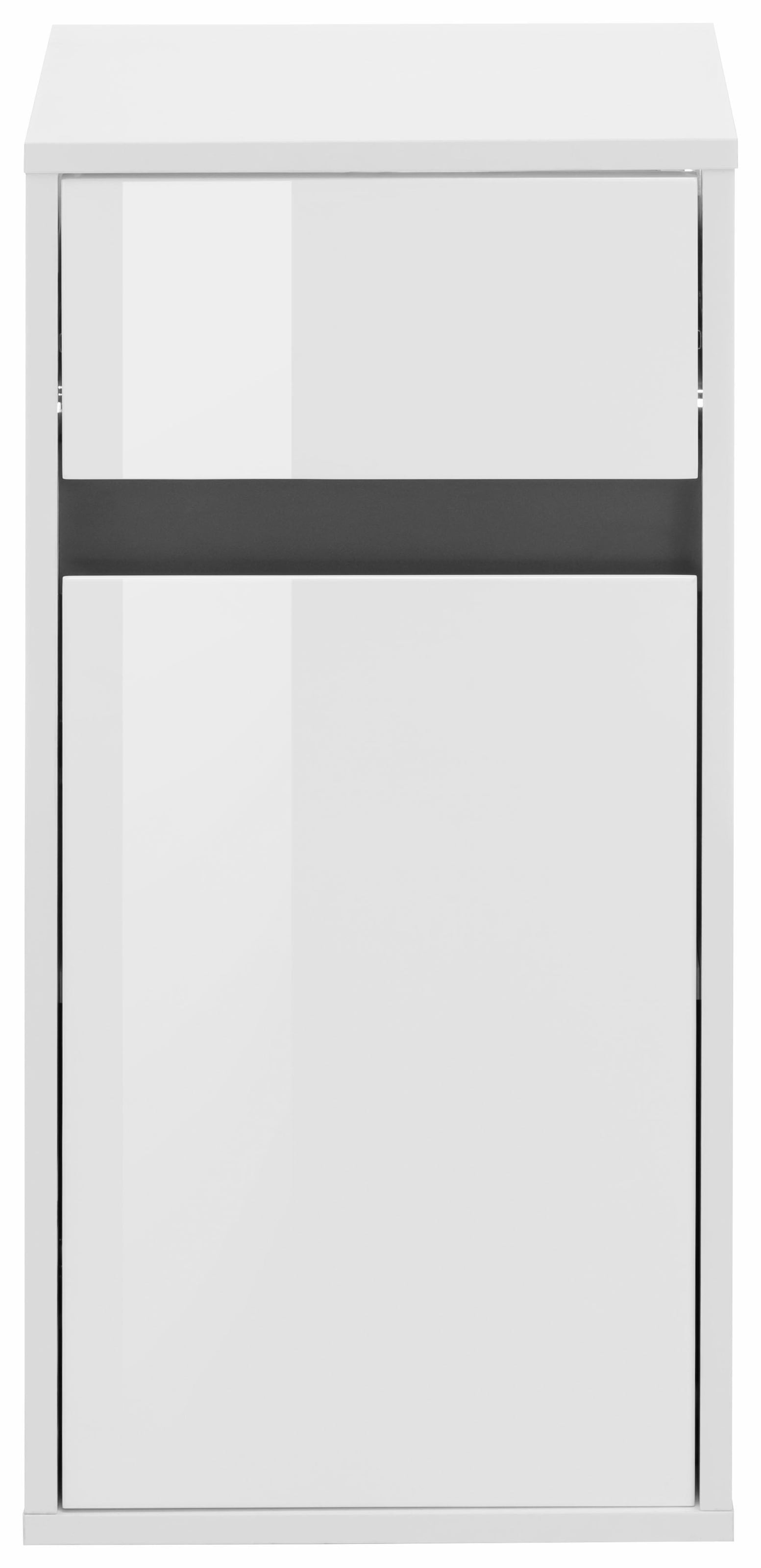 welltime Unterschrank »Siena«, Griffloser Badschrank, Hochglanz mit Wechselblende, Breite 35 cm