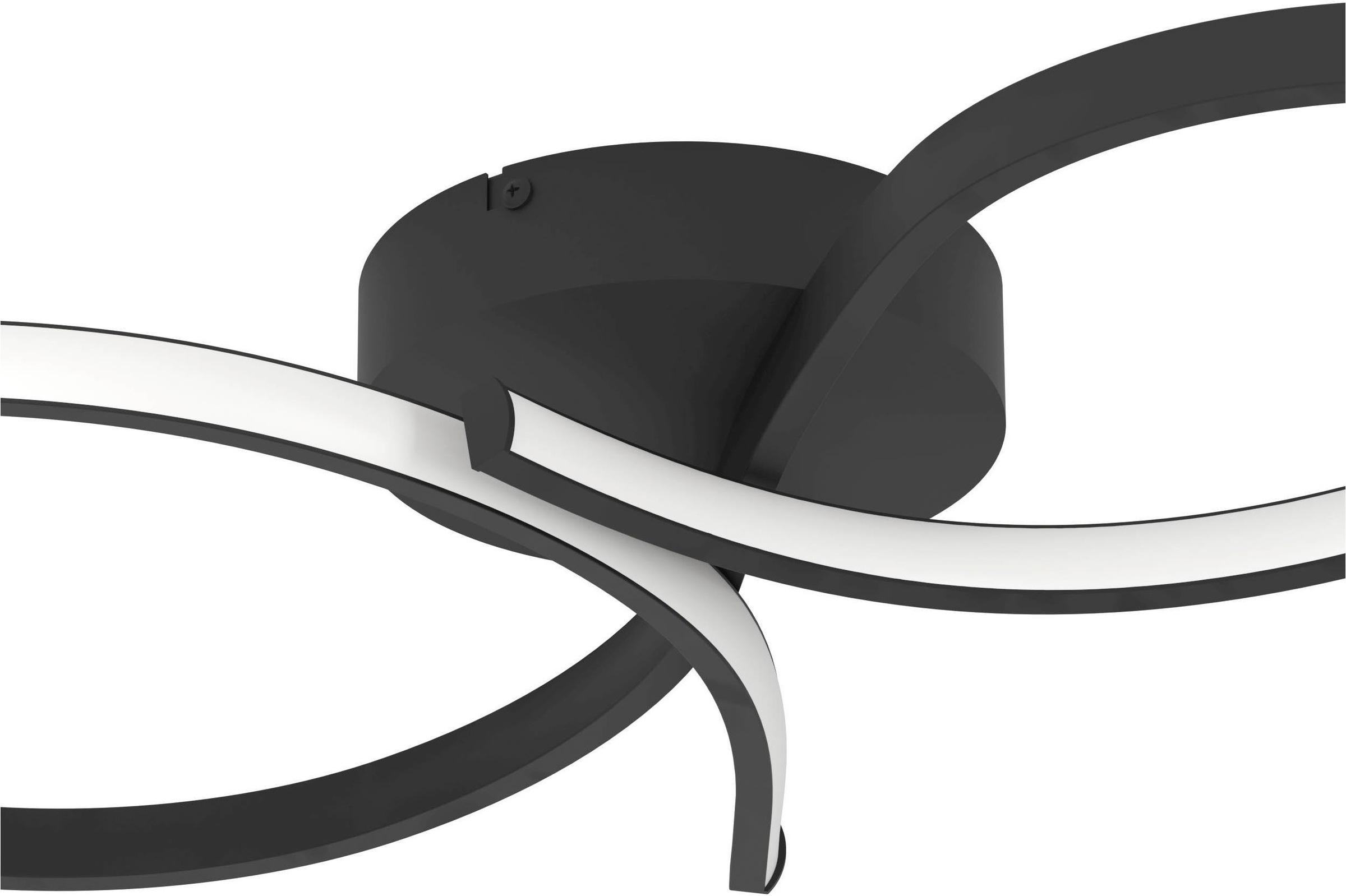 EGLO Deckenleuchte »Serpins Deckenlampe, Pendellampe, Metall und Kunststoff, Flurlampe« LED-Modul 1 Stk. Warmweiß Wand-/Deckenleuchte - L60 x B34 x H7,5 cm - schwarz - 21W inkl.