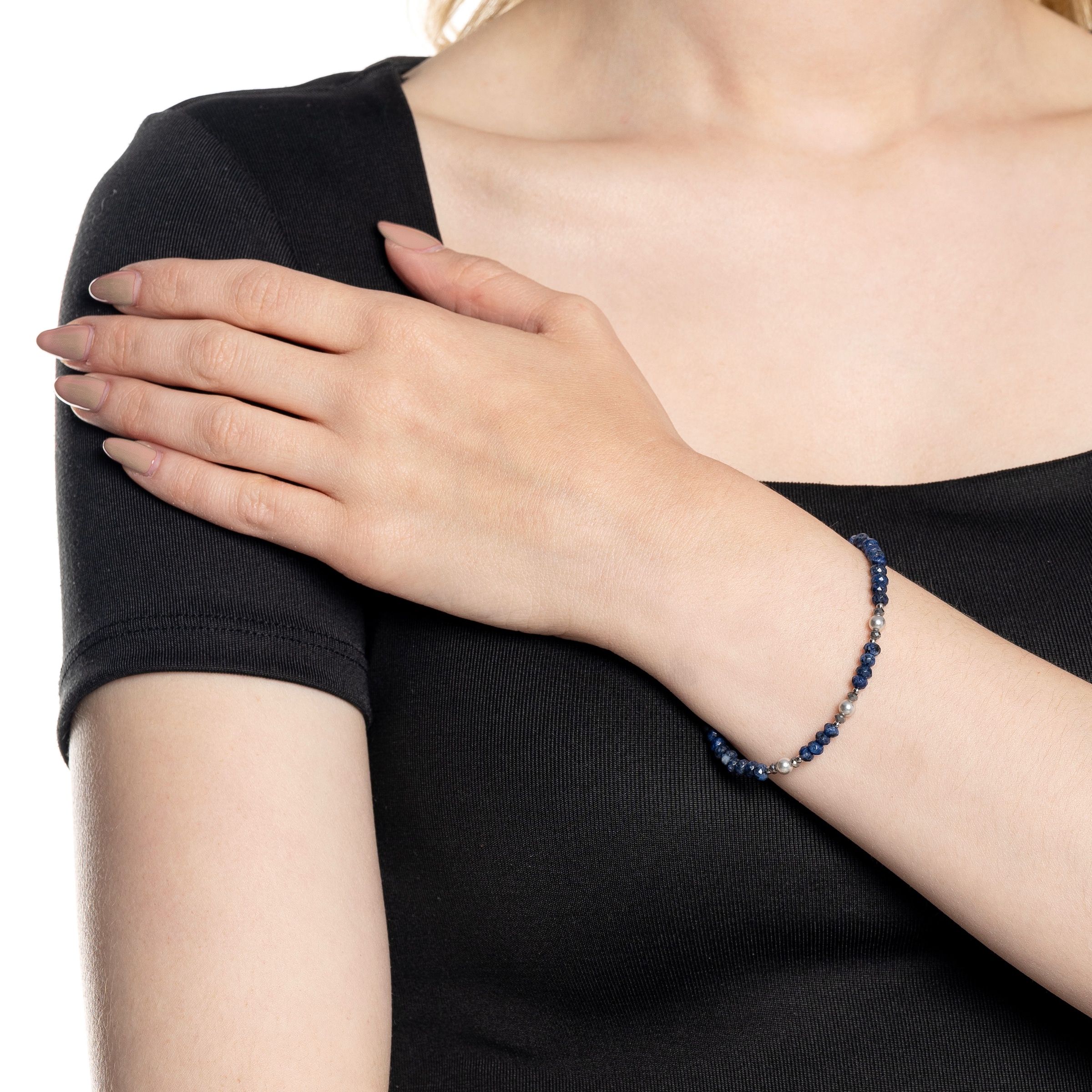 LEONARDO Armband »Anjana, 024312«, mit Sodalith - mit Glasperle, Perle (imitiert)