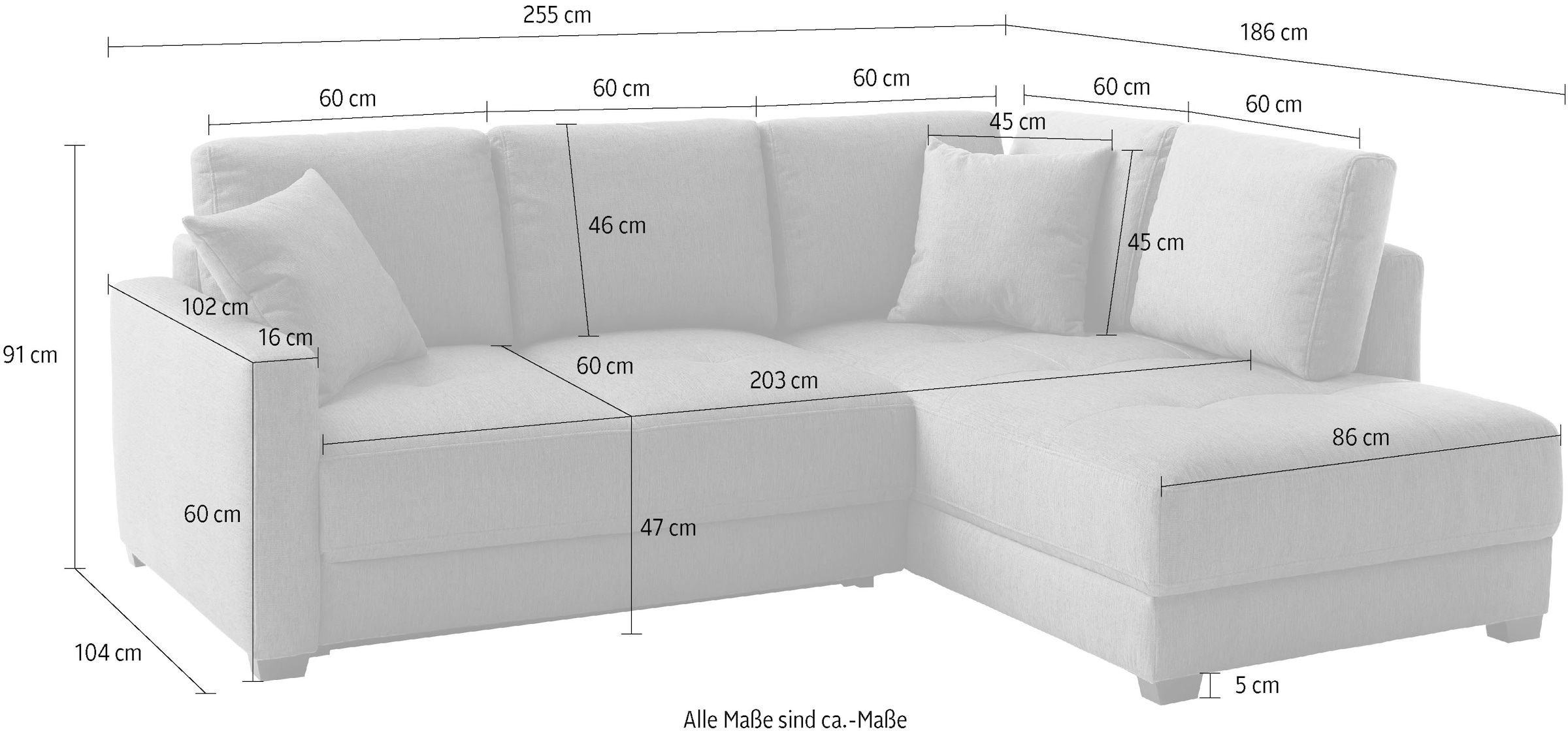 Mr. Couch Ecksofa »Pierre, L-Form mit BoxSpring«, Mit Boxpring-Taschenfederkern