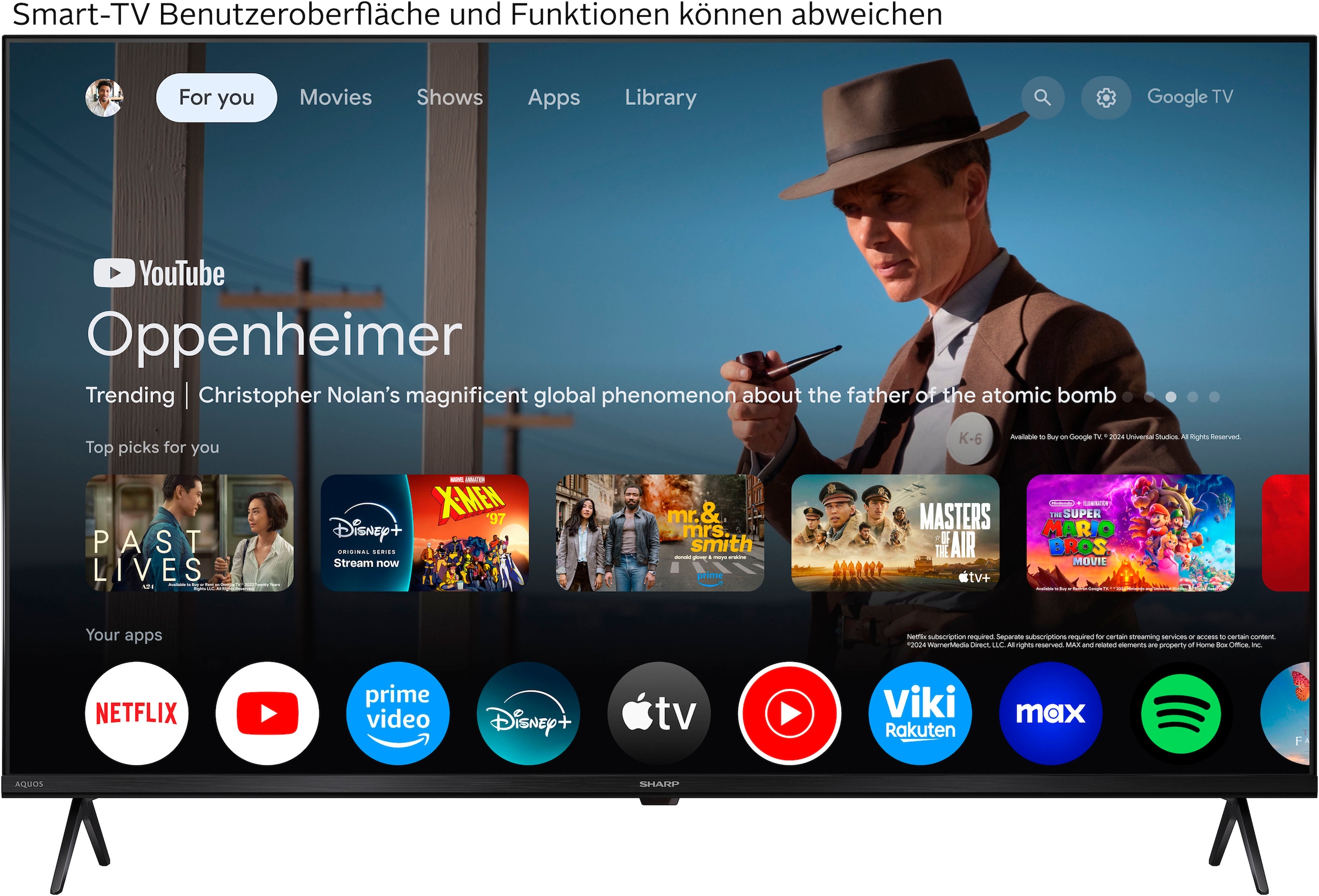 Sharp QLED-Fernseher »4T-C43HPx«, 4K Ultra HD, Google TV-Smart-TV