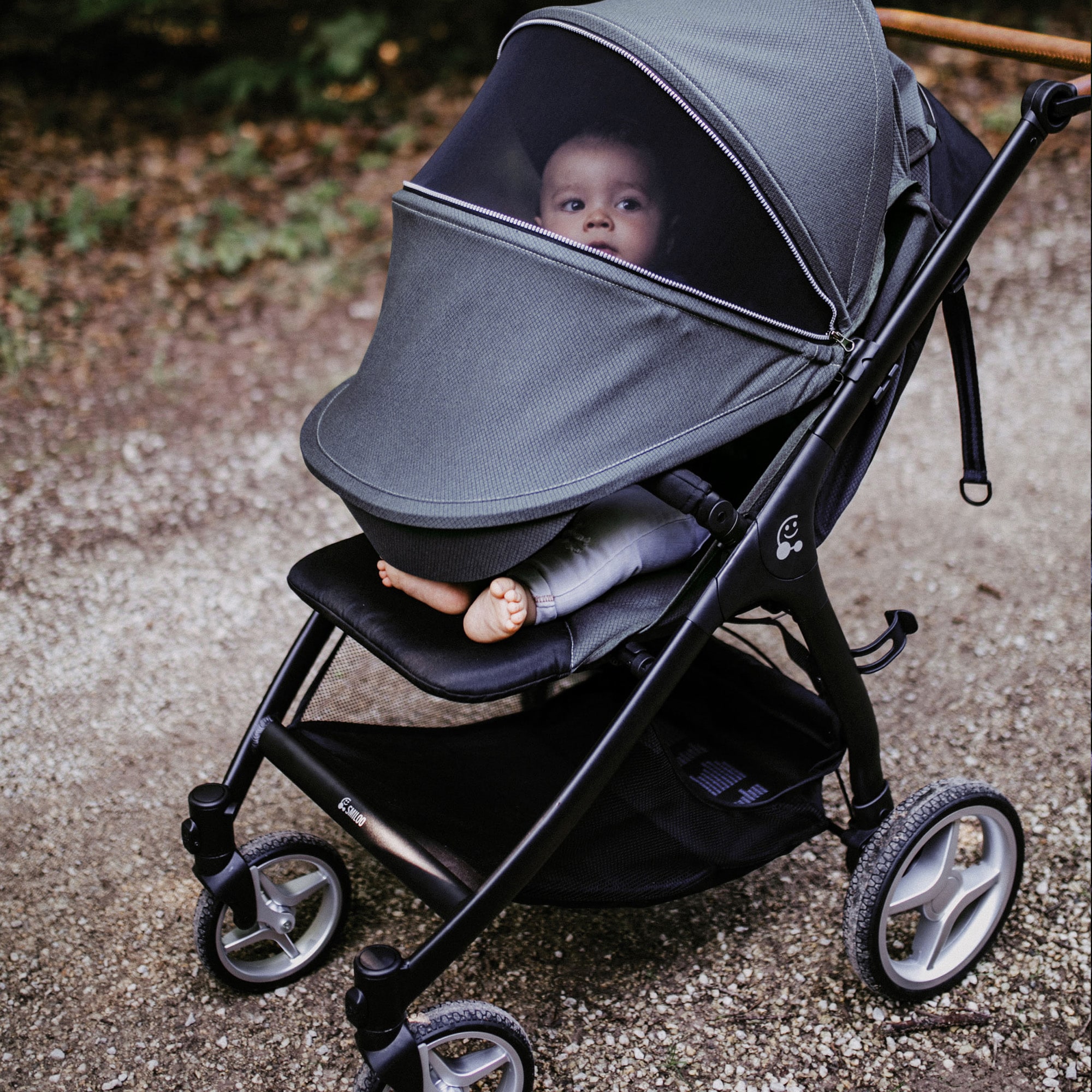 Gesslein Kinder-Buggy »Smiloo Happy +, schwarz/cognac, schwarz«, mit Einhand-Faltmechanismus;