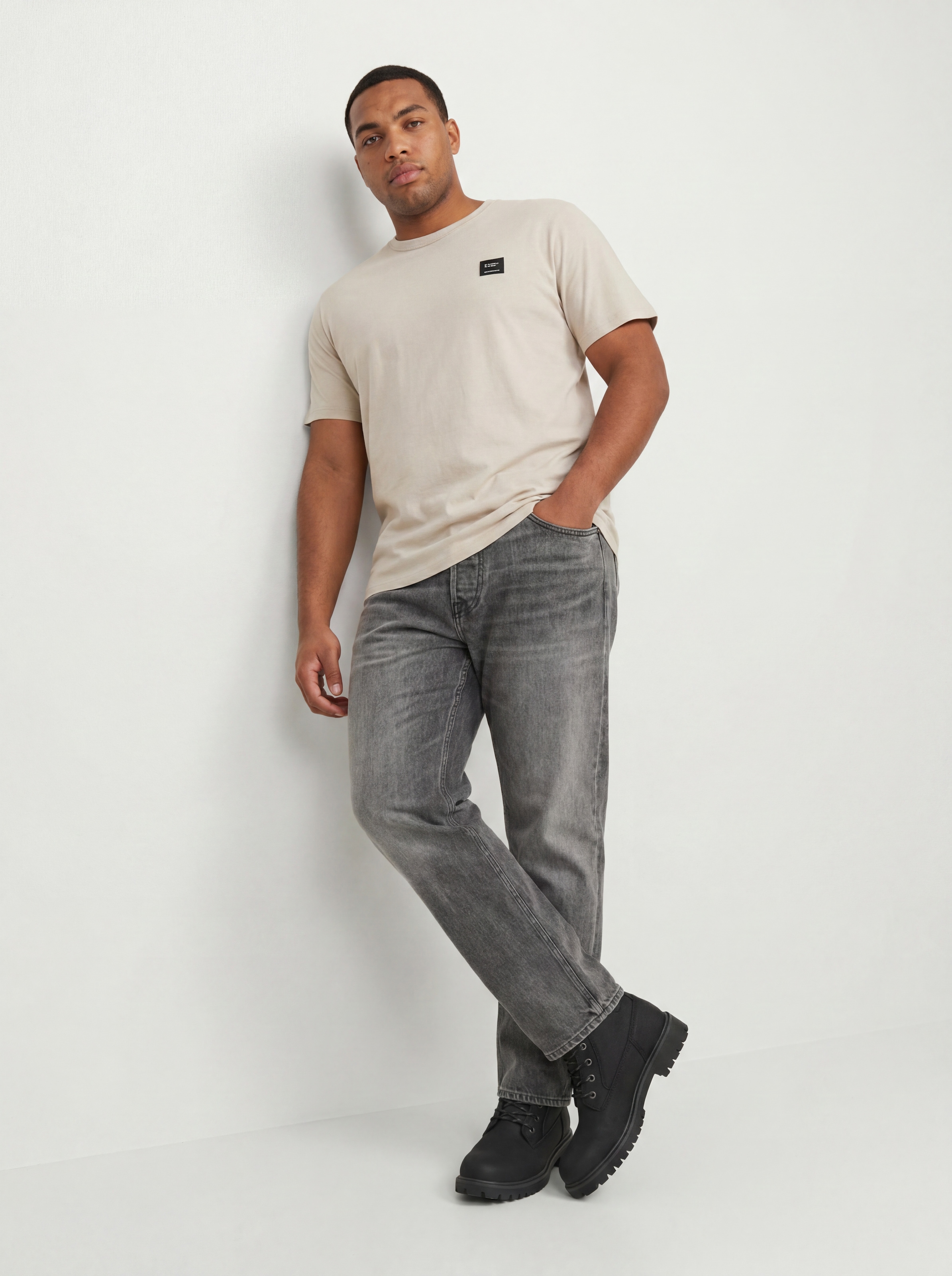 Jack & Jones PlusSize 1100000002199 »JJCLEVELAND TEE SS CREW NECK PLS« Baumwolle, regular fit