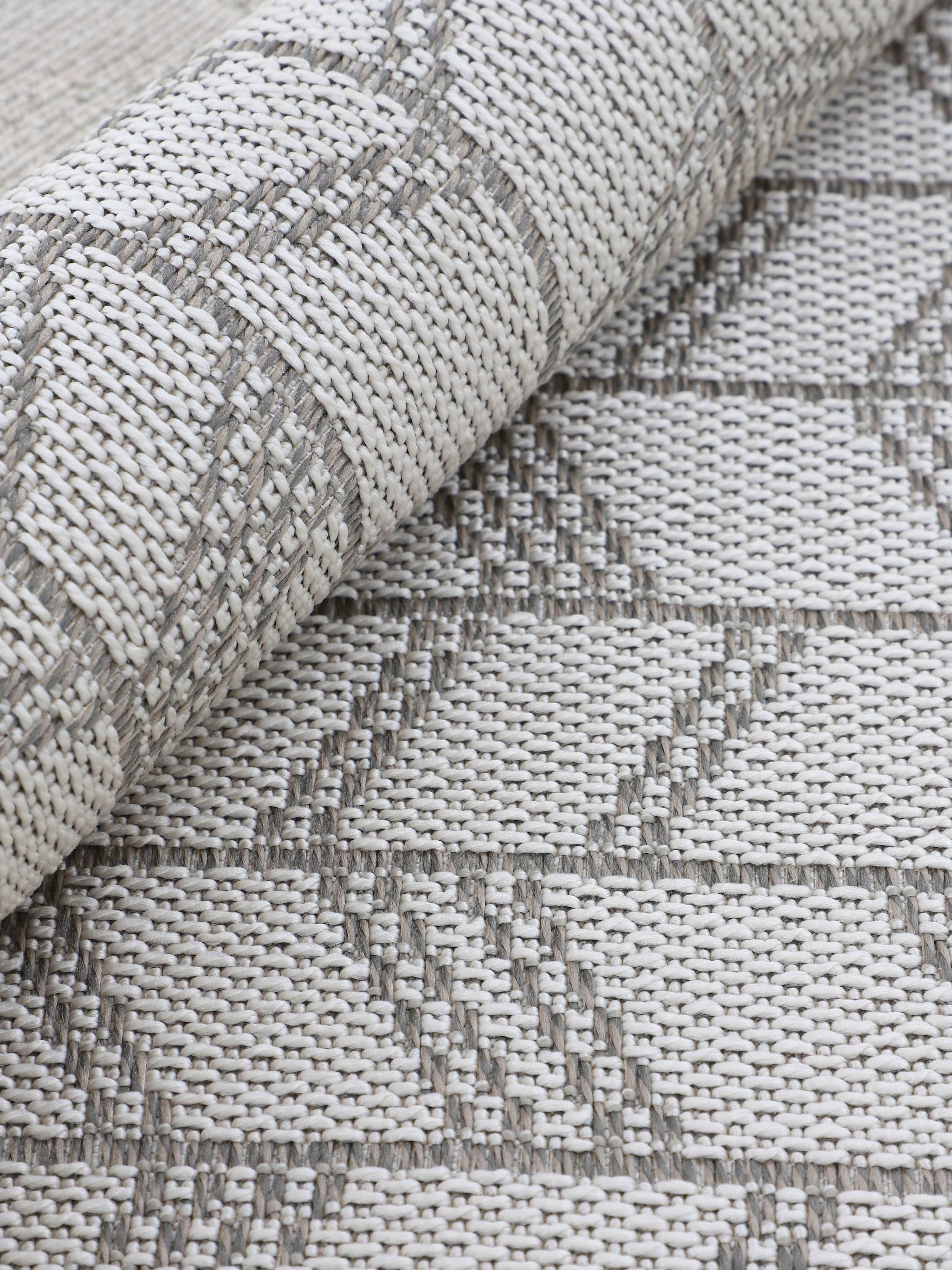 carpetfine Teppich »Boho 102«, rund, 4 mm Höhe, robustes Flachgewebe, Sisal Optik, für Außenbereich