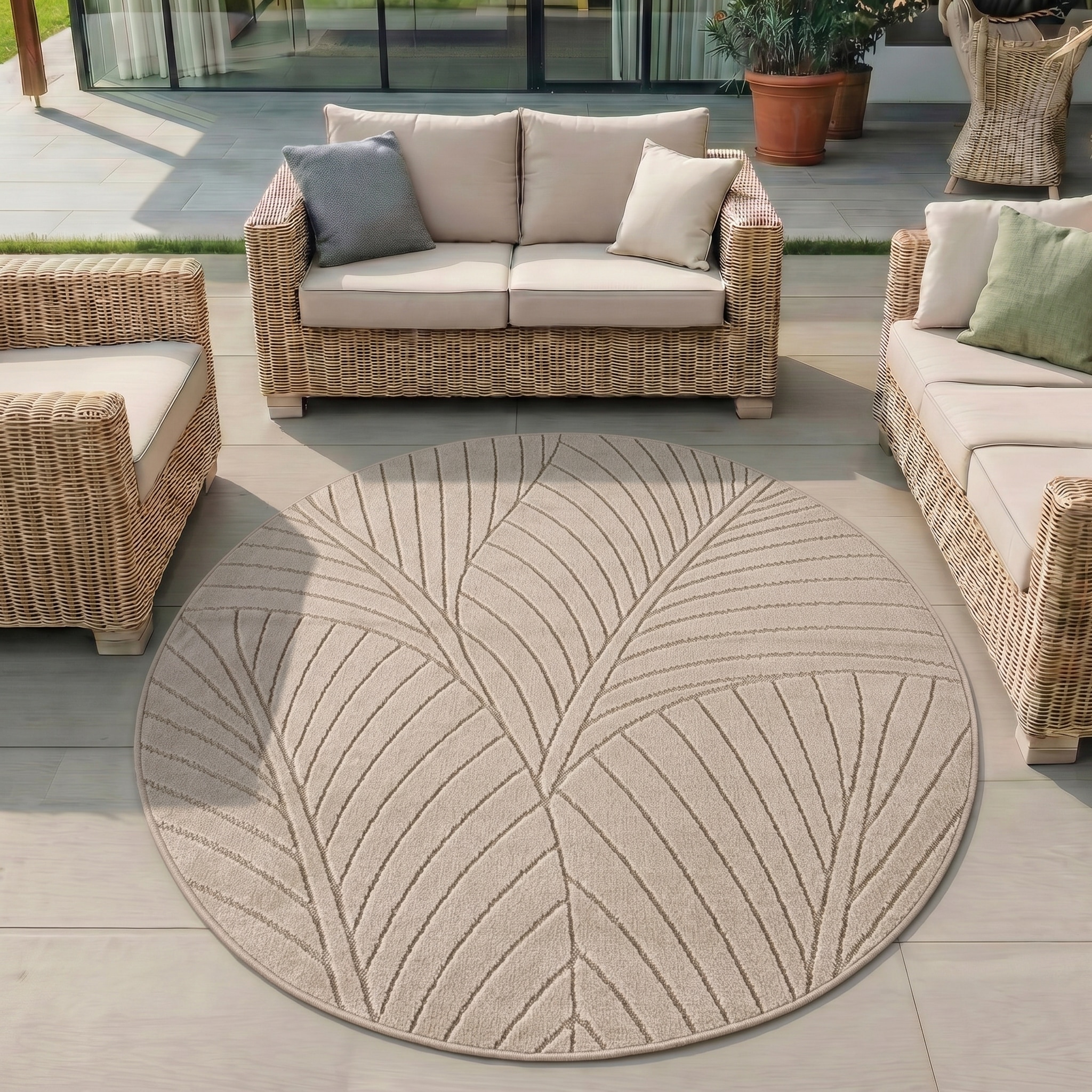 Ayyildiz Teppiche Outdoorteppich »NOVA 1203  ,  auch als Läufer und Rund« rund 8 mm Höhe Material aus schmutzabweisendem Polypropylen, In-/Outdoor geeignet