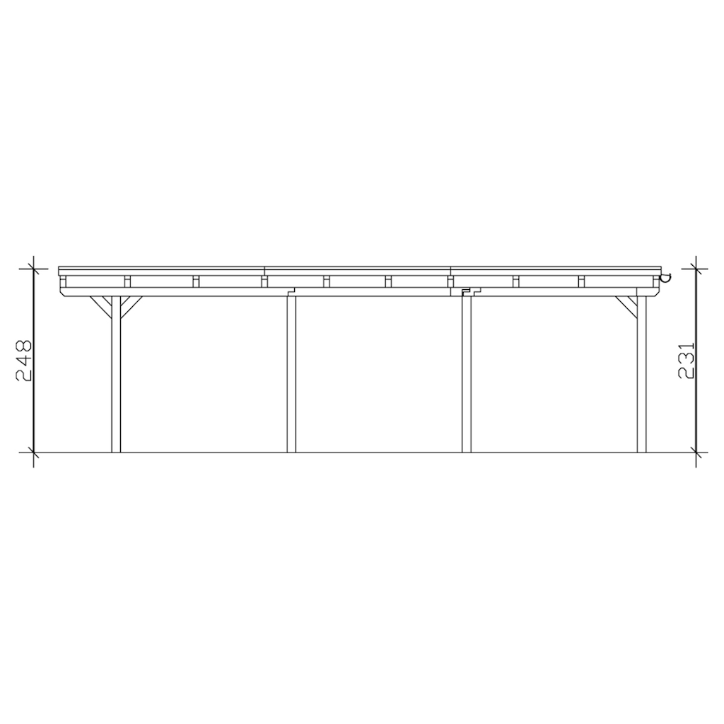 Skanholz Doppelcarport »Emsland«, Leimholz-Nordisches Fichtenholz, 550 cm, dunkelgrau