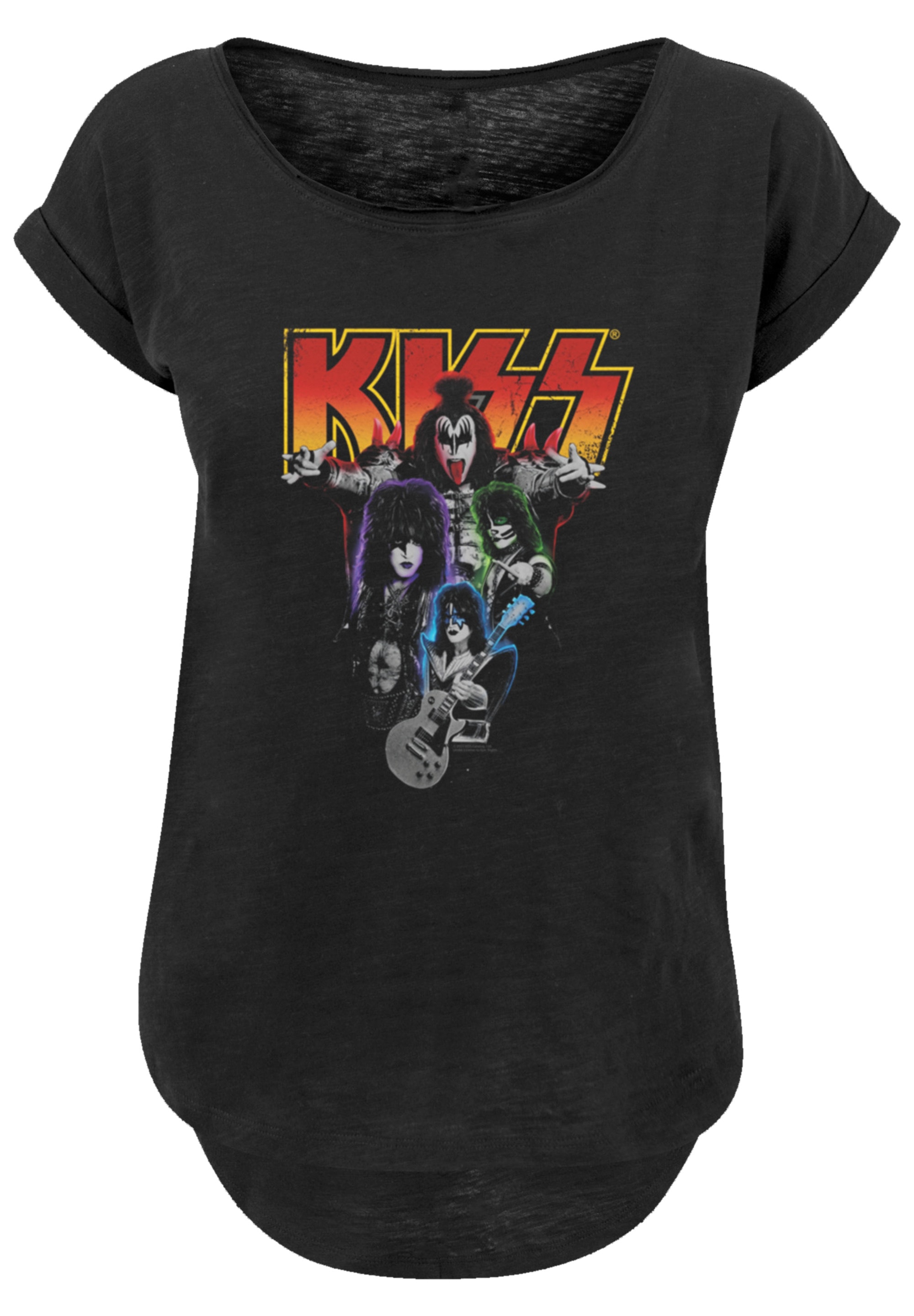 F4NT4STIC T-Shirt »Kiss Rock Band Neon«, Premium Qualität, Musik, By Rock Off