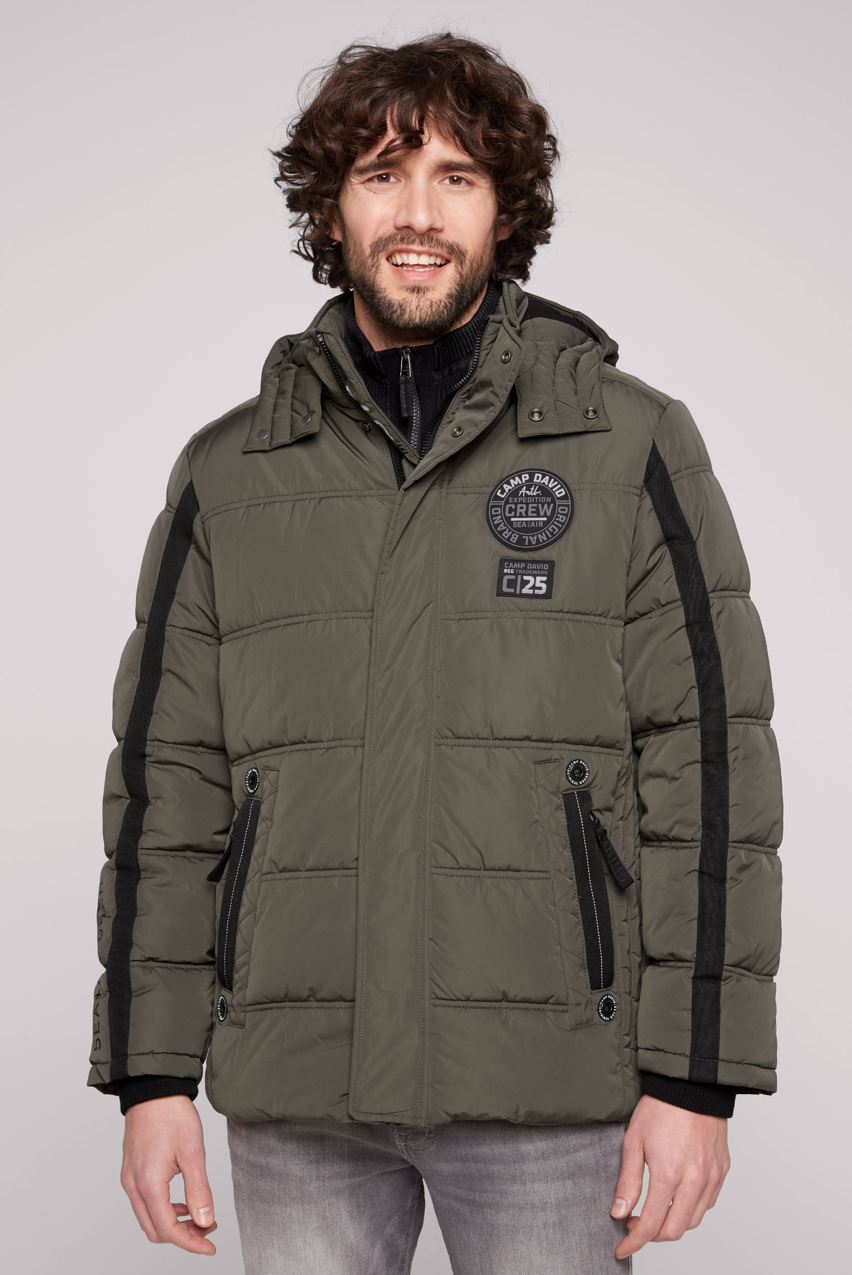 CAMP DAVID Outdoorjacke, mit Kapuze, mit Windbreaker-Bündchen im Ärmel günstig online kaufen