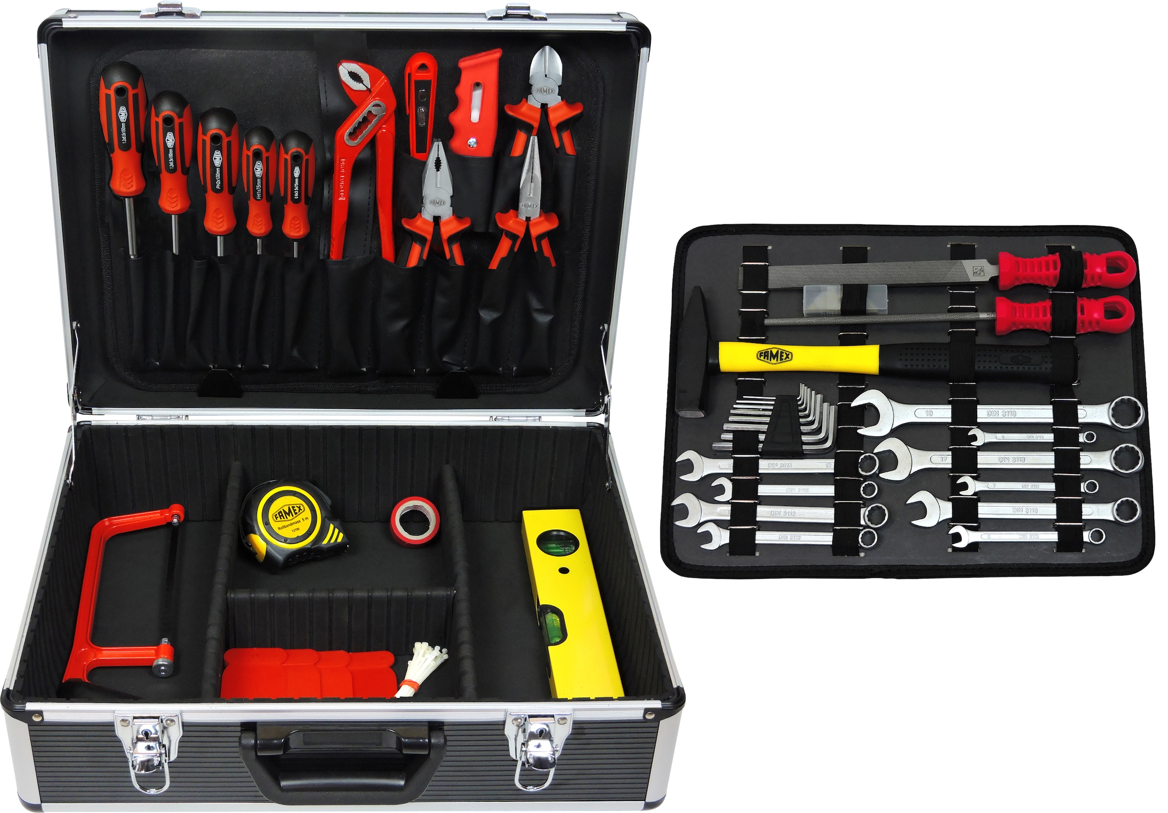 FAMEX Werkzeugset »744-98«, abschließbar, viel Platz für weitere Werkzeuge