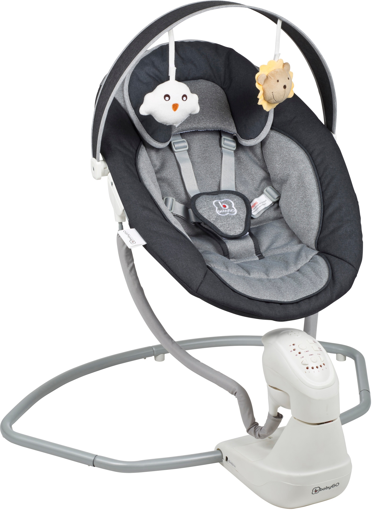 BabyGo Babywippe »Cuddly, anthracite«, bis 9 kg, elektrisch, mit Sound