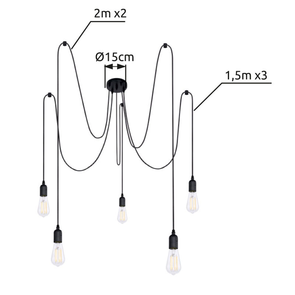 GLOBO LIGHTING Hängeleuchte »OLIVER«, Leuchtmittel E27 | ohne Leuchtmittel, Hängelampe/Pendelleuchte/Esszimmer/Wohnzimmer/Esstisch