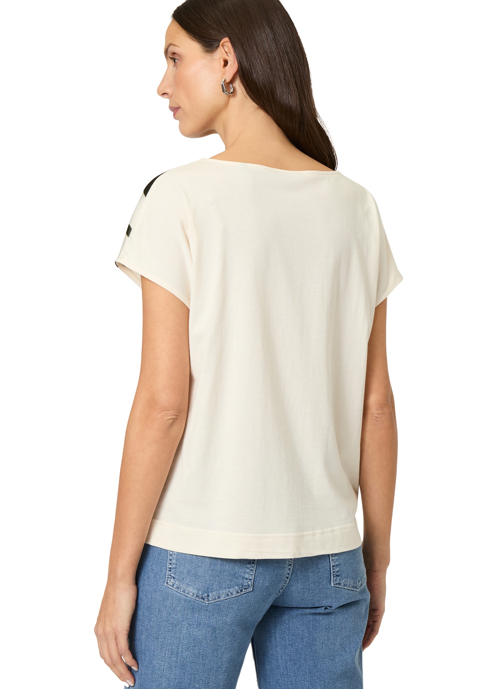 Zero Kurzarmshirt »zero Satinshirt mit Print«, (1 tlg.), Plain/ohne Details