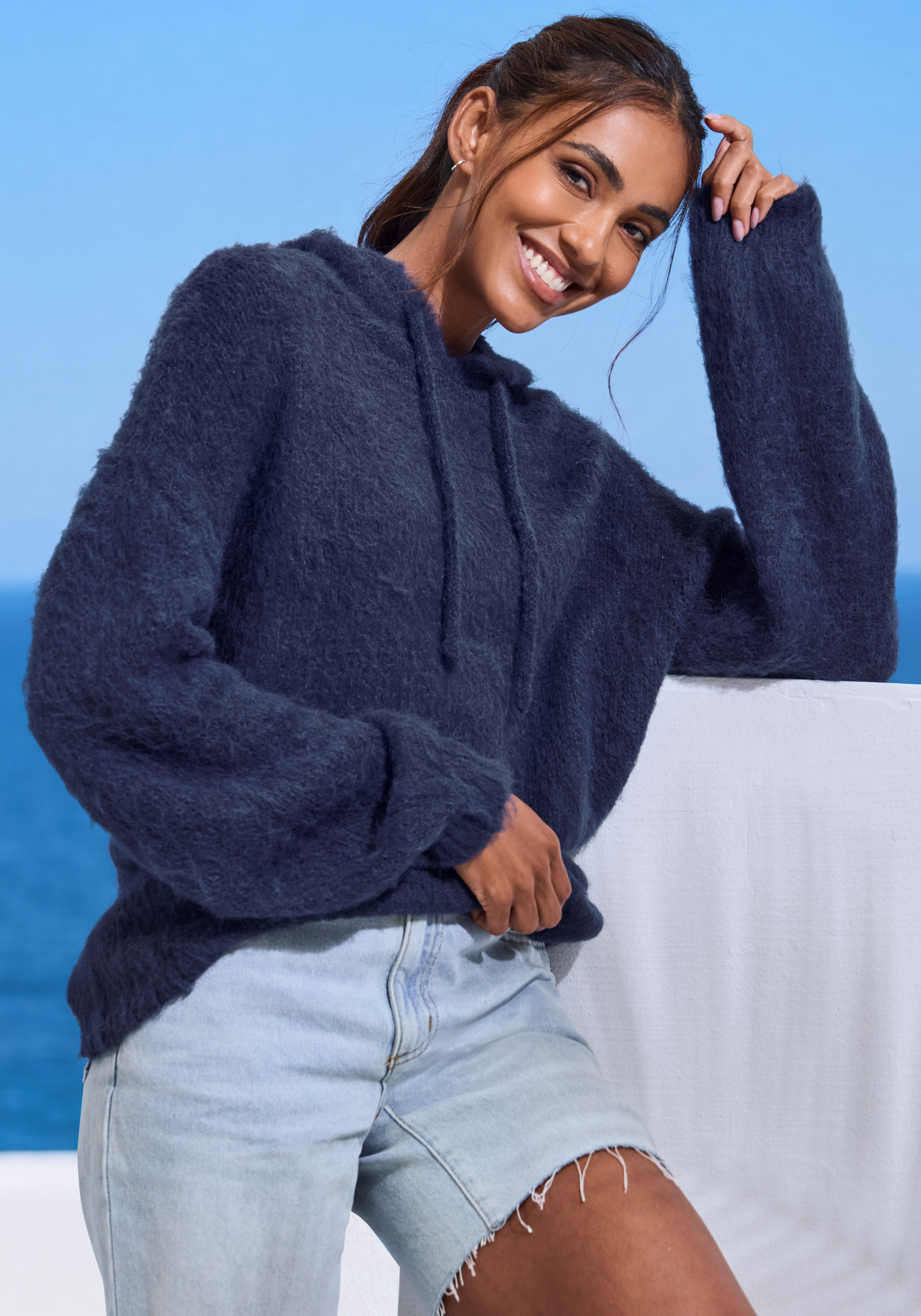 Vivance Kapuzenpullover aus flauschigem Strick