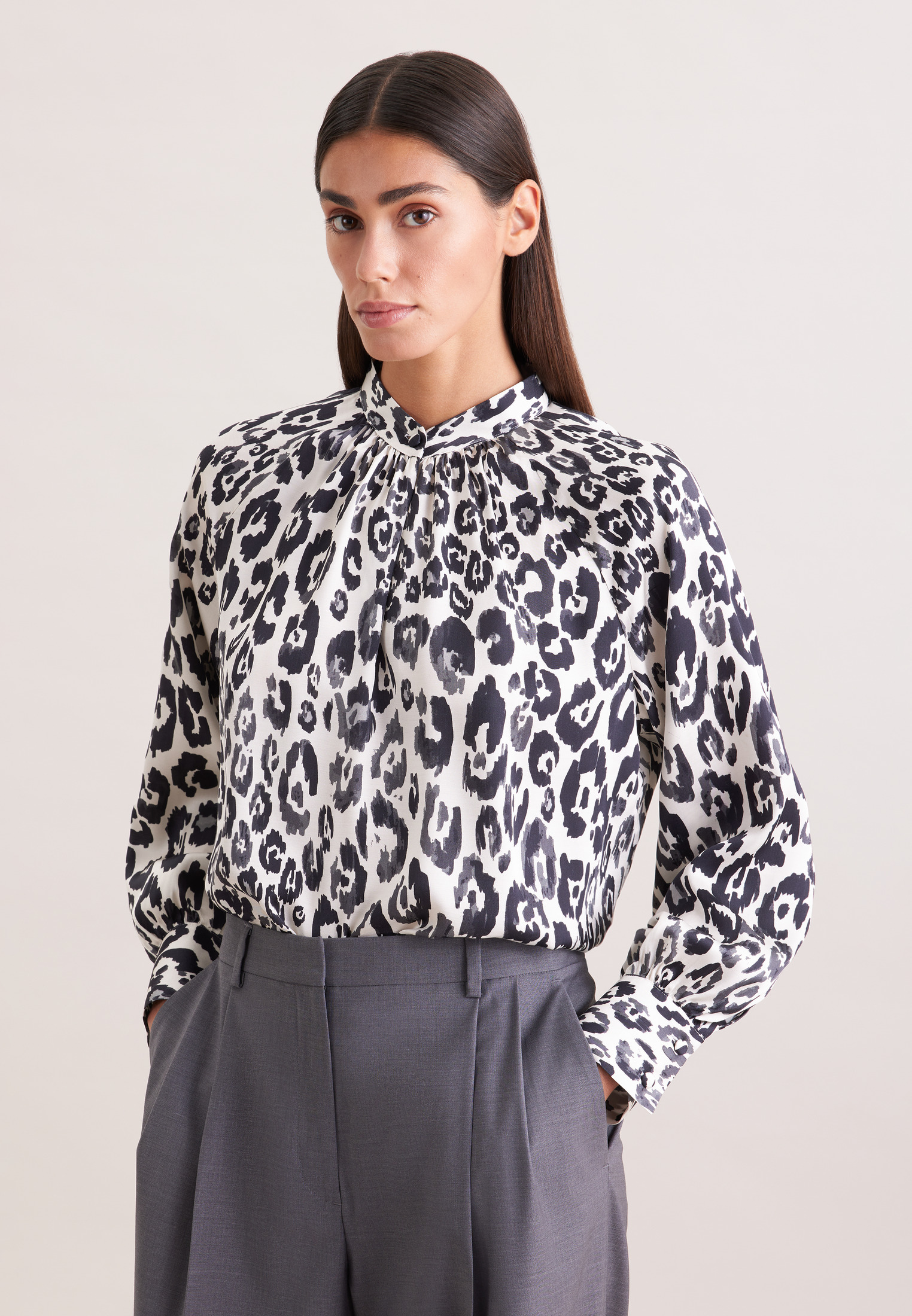 seidensticker Klassische Bluse 1/1 Rundhals Druck