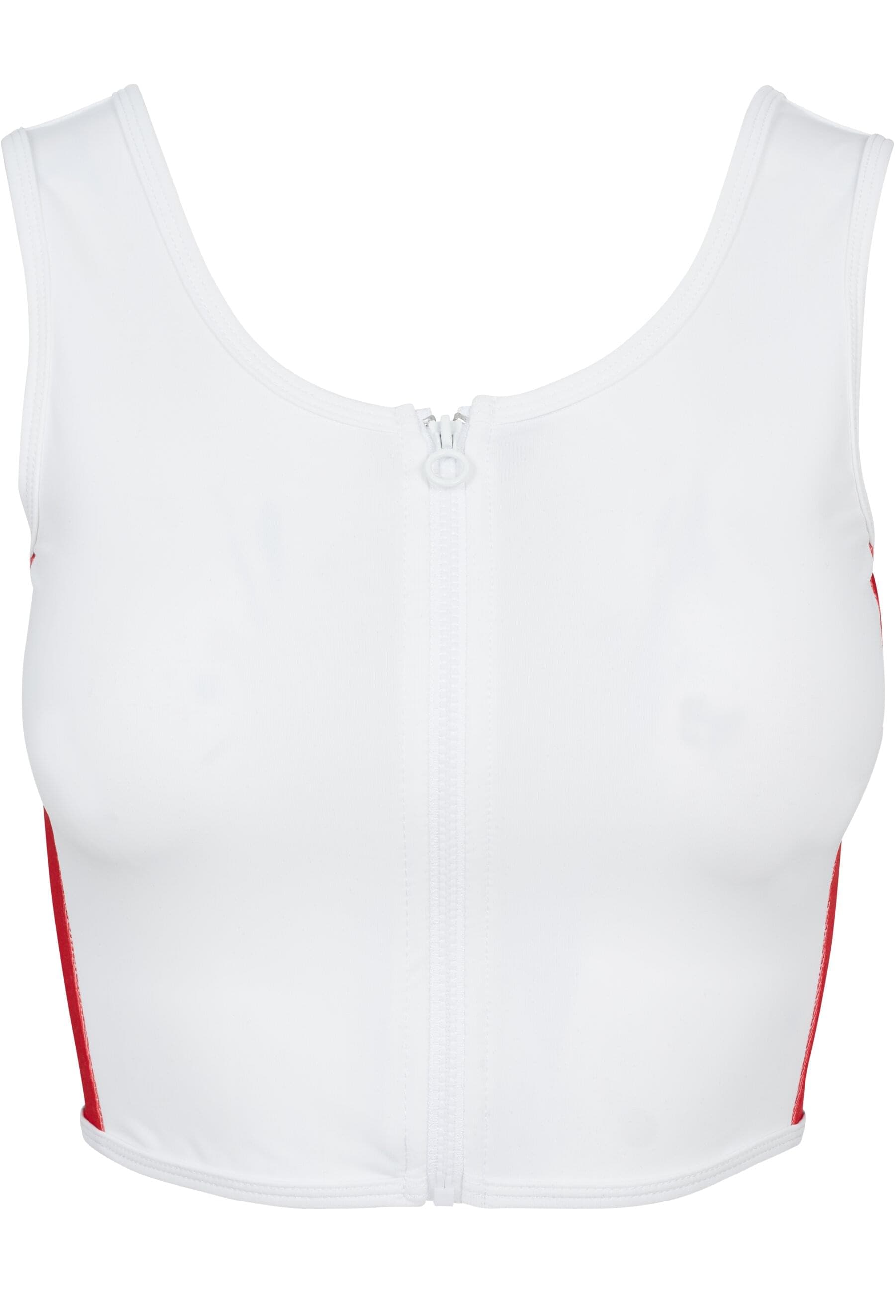 URBAN CLASSICS Muskelshirt »Urban Classics Damen Ladies Side Stripe Cropped Zip Top«, (1 tlg.)