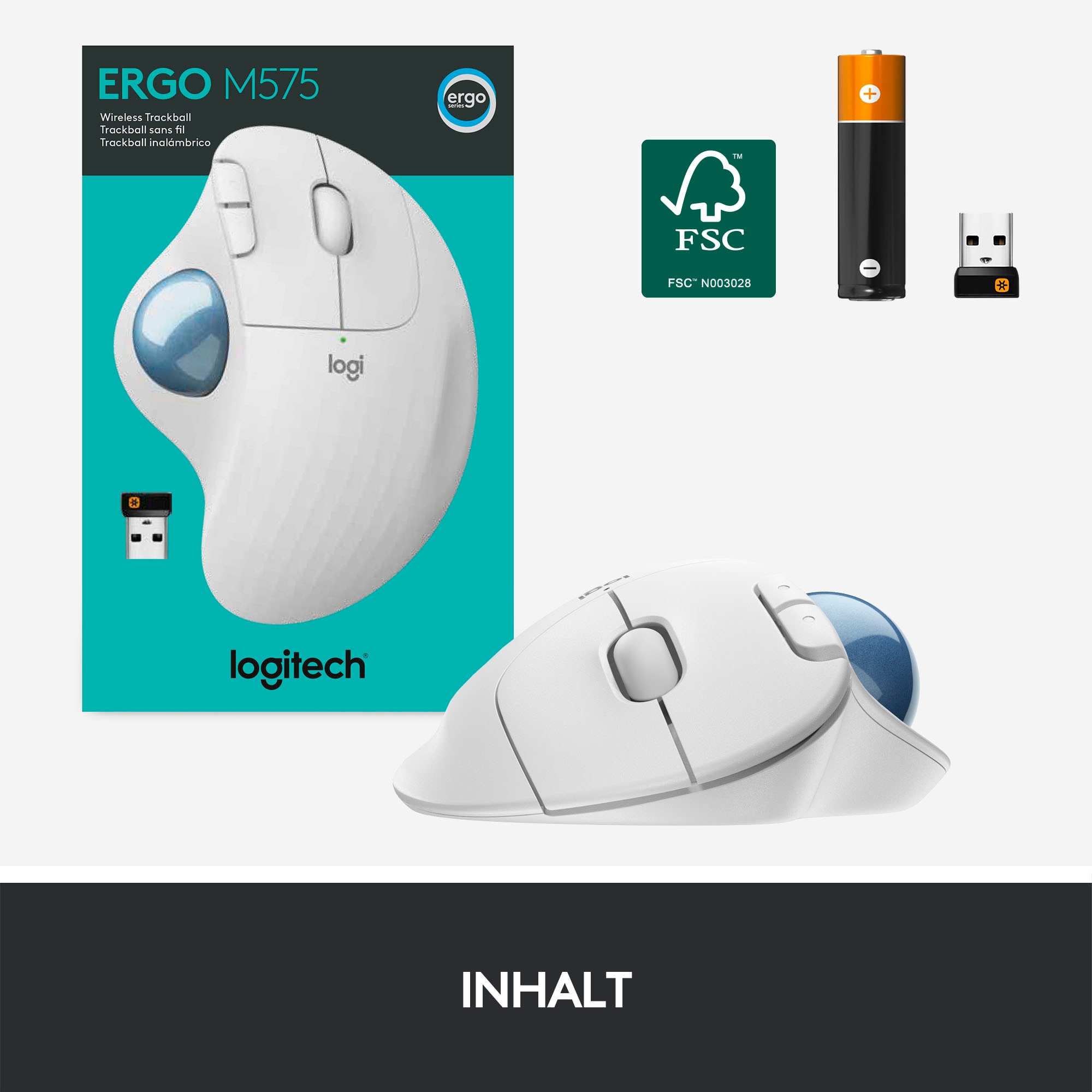 Logitech Maus »ERGO M575«, Bluetooth