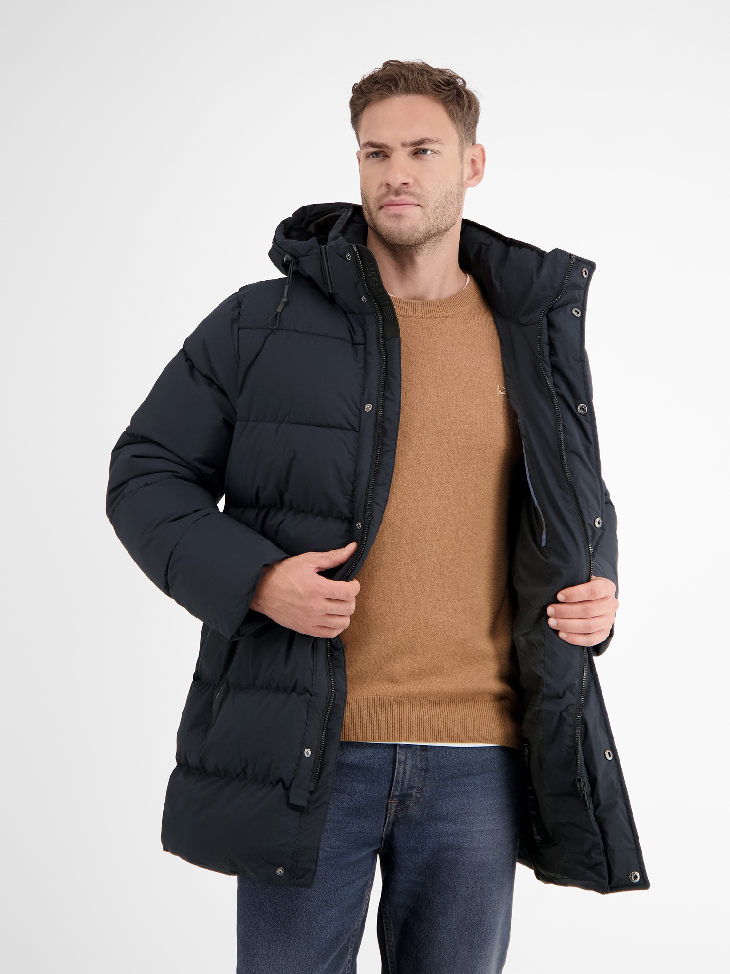 LERROS Steppjacke »LERROS Warm gefütterte Steppjacke mit abnehmbarer Kapuze«, mit Kapuze, Wasser- und windabweisend, atmungsaktiv