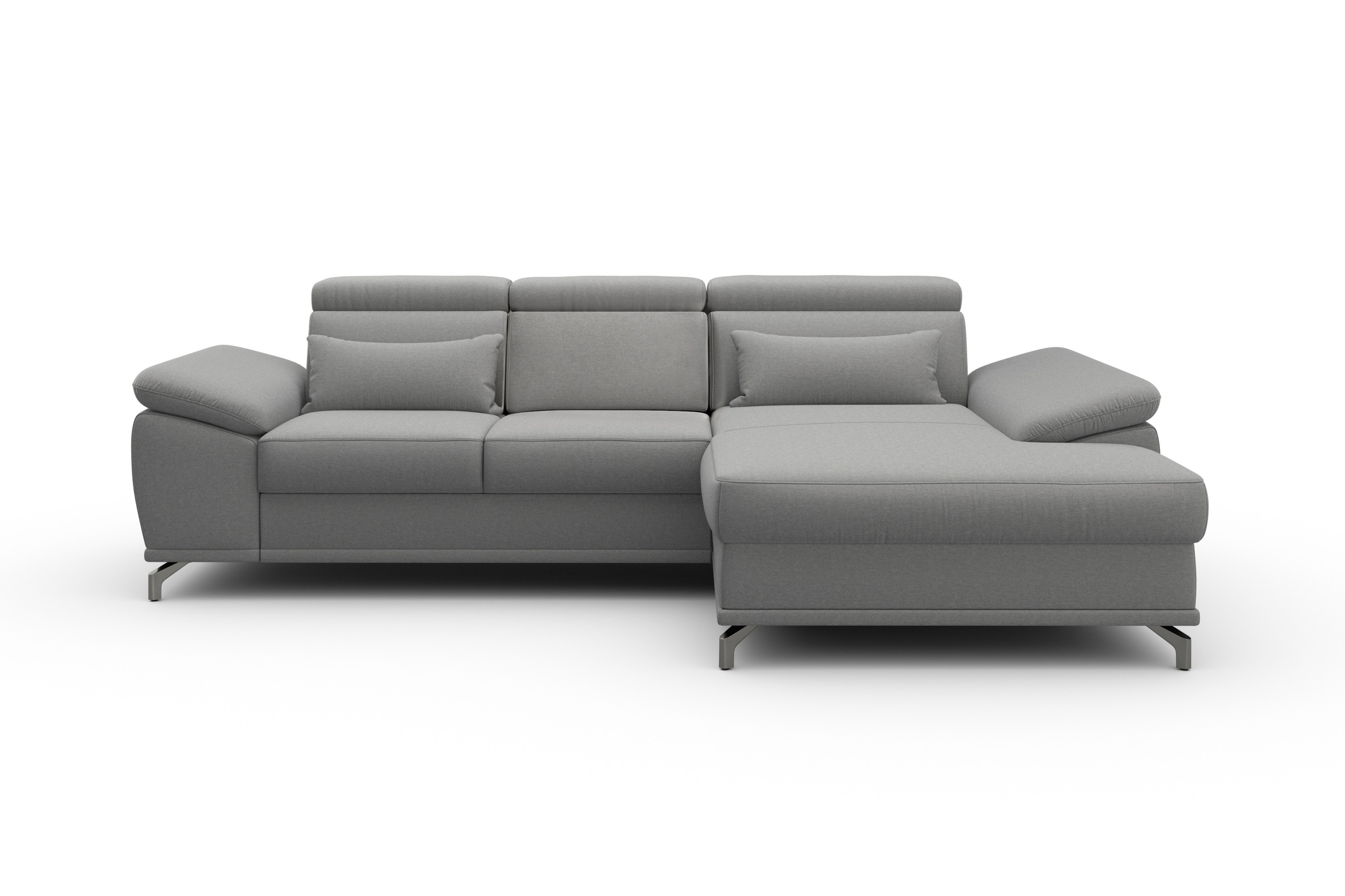 sit&more Ecksofa »Cabrio L-Form, mit Sitztiefenverstellung, Arm- und Kopfteilverstellung«, 2 Nierenkissen, Federkern, optional Bettfunktion und Stauraum