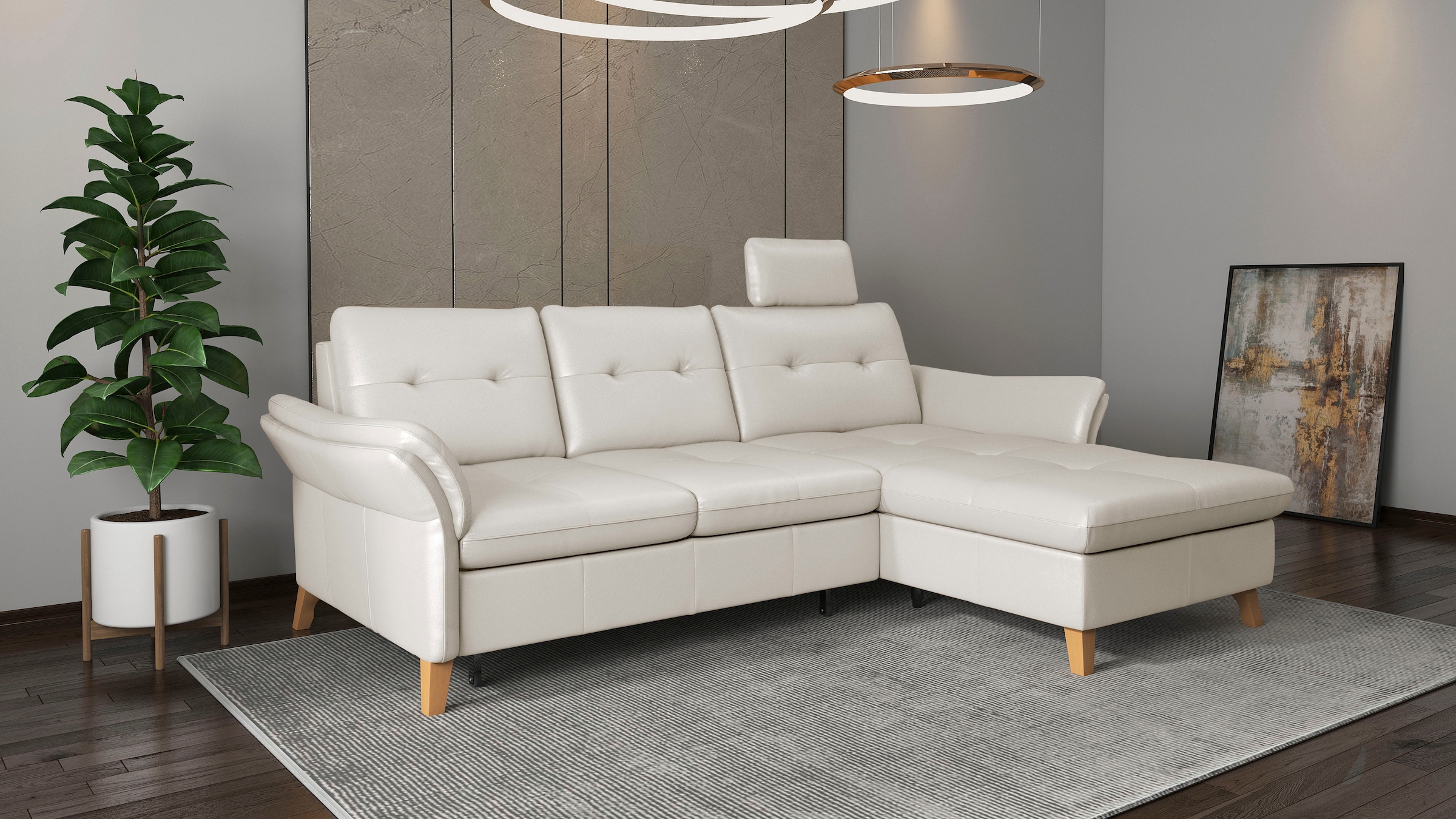sit&more Ecksofa »Göteborg«, Sitztiefenverstellung und Federkern, wahlweise mit Bettfunktion