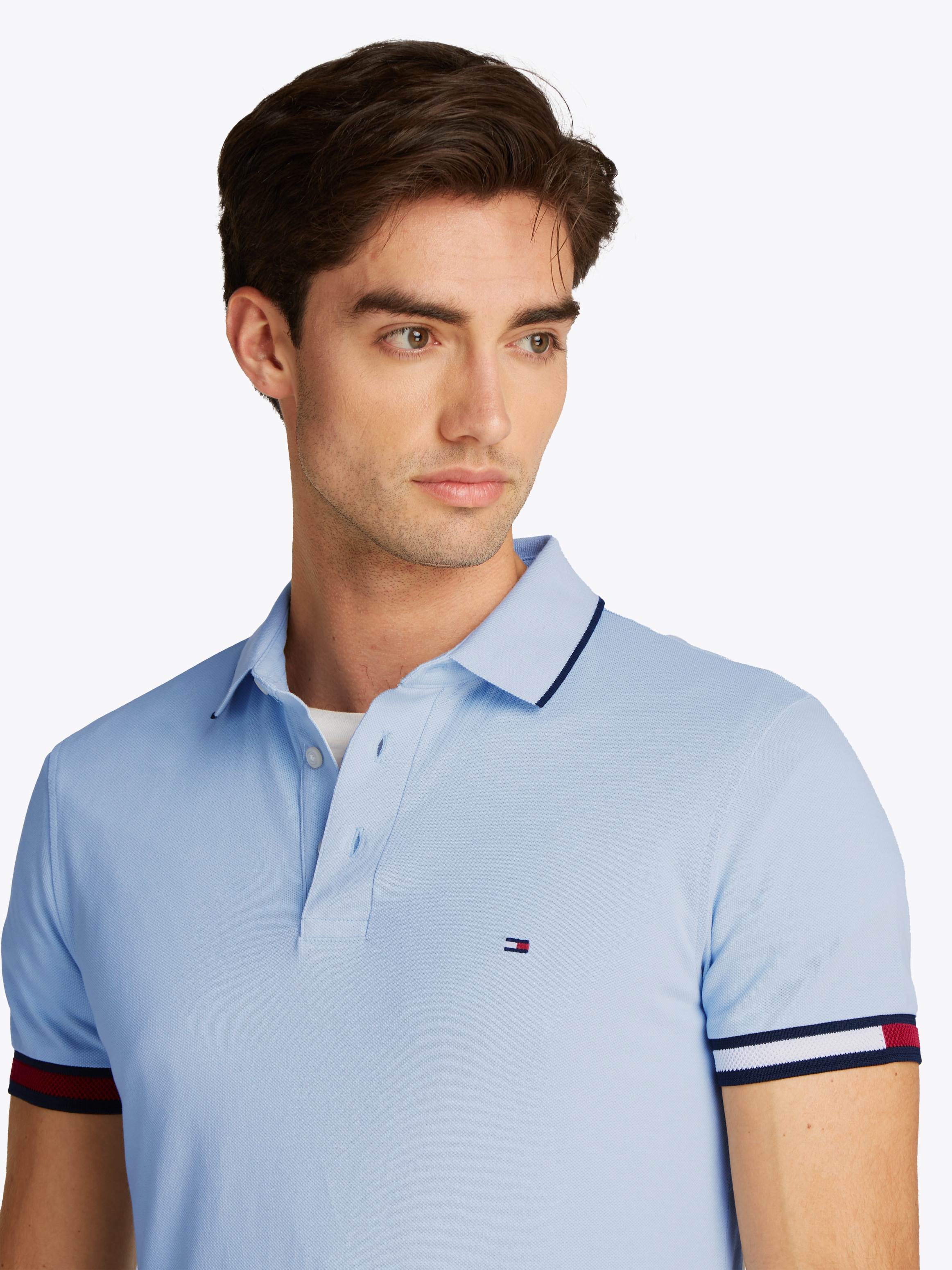 Tommy Hilfiger Poloshirt "FLAG CUFF SLIM FIT POLO" günstig online kaufen