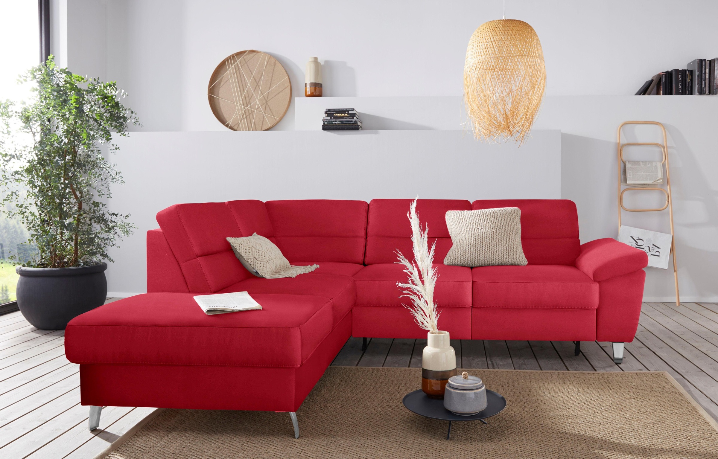 sit&more Ecksofa »Sorano L-Form«, wahlweise mit Bettfunktion und Bettkasten