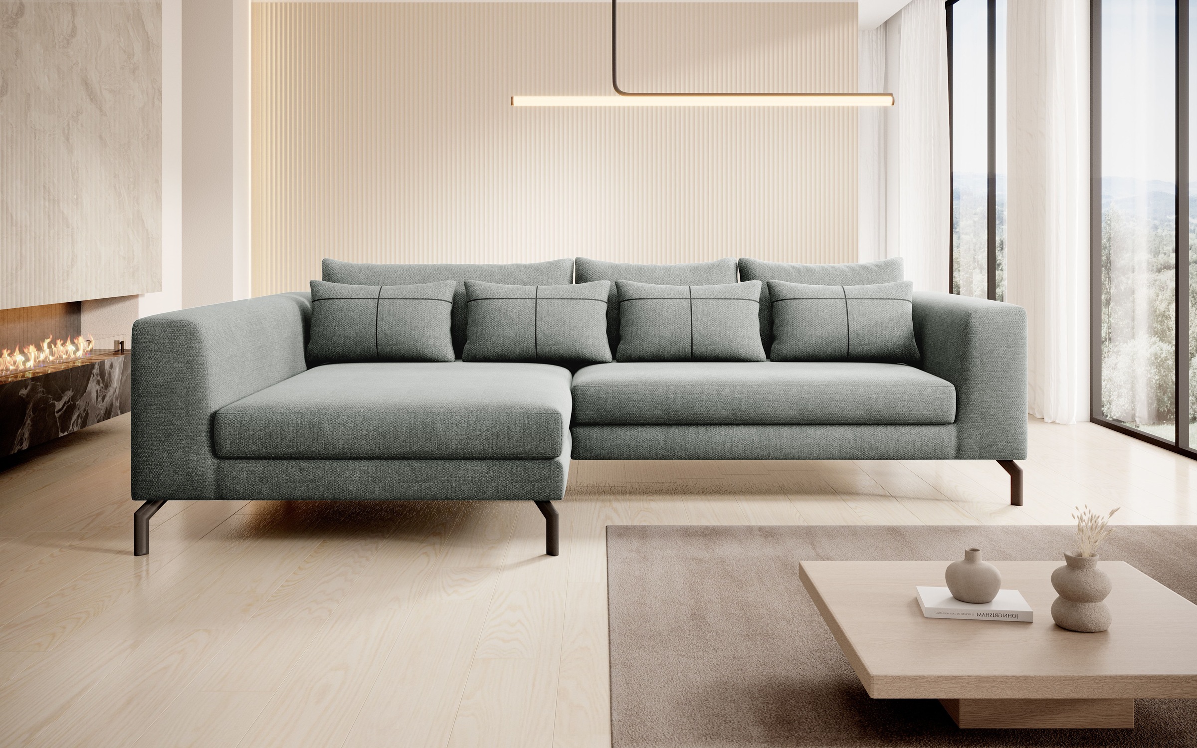 Home affaire Ecksofa "Cross, mit softem Sitz, L-Form, wendbare Zierkissen, günstig online kaufen
