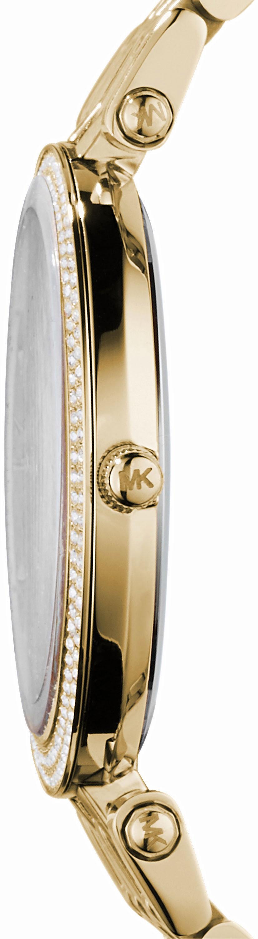 MICHAEL KORS Quarzuhr »DARCI«, Armbanduhr, Damenuhr, Glassteine, Edelstahlarmband