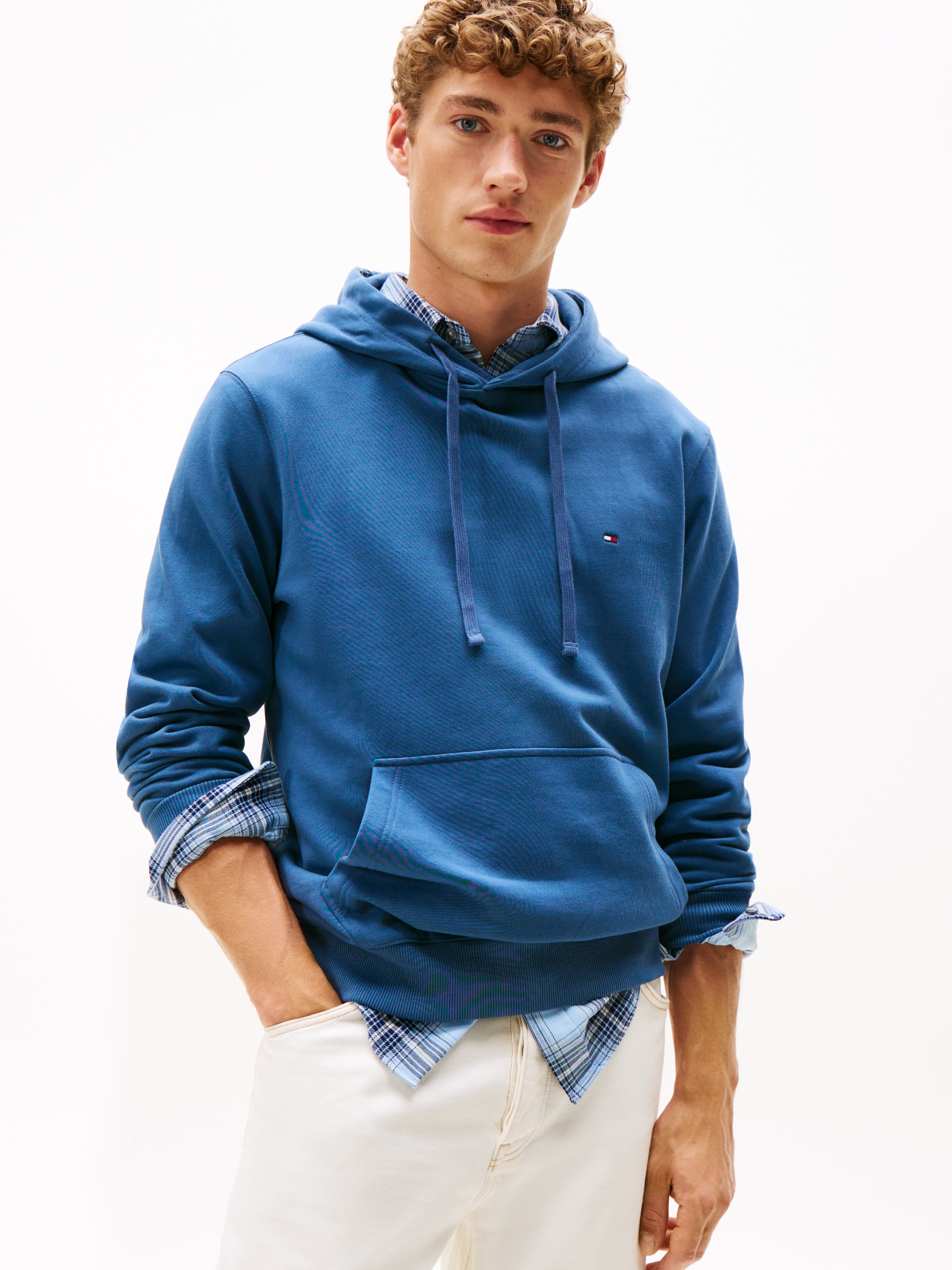 Tommy Hilfiger Hoodie "ESSENTIAL TERRY", mit Tunnelzug und Flag-Stickerei