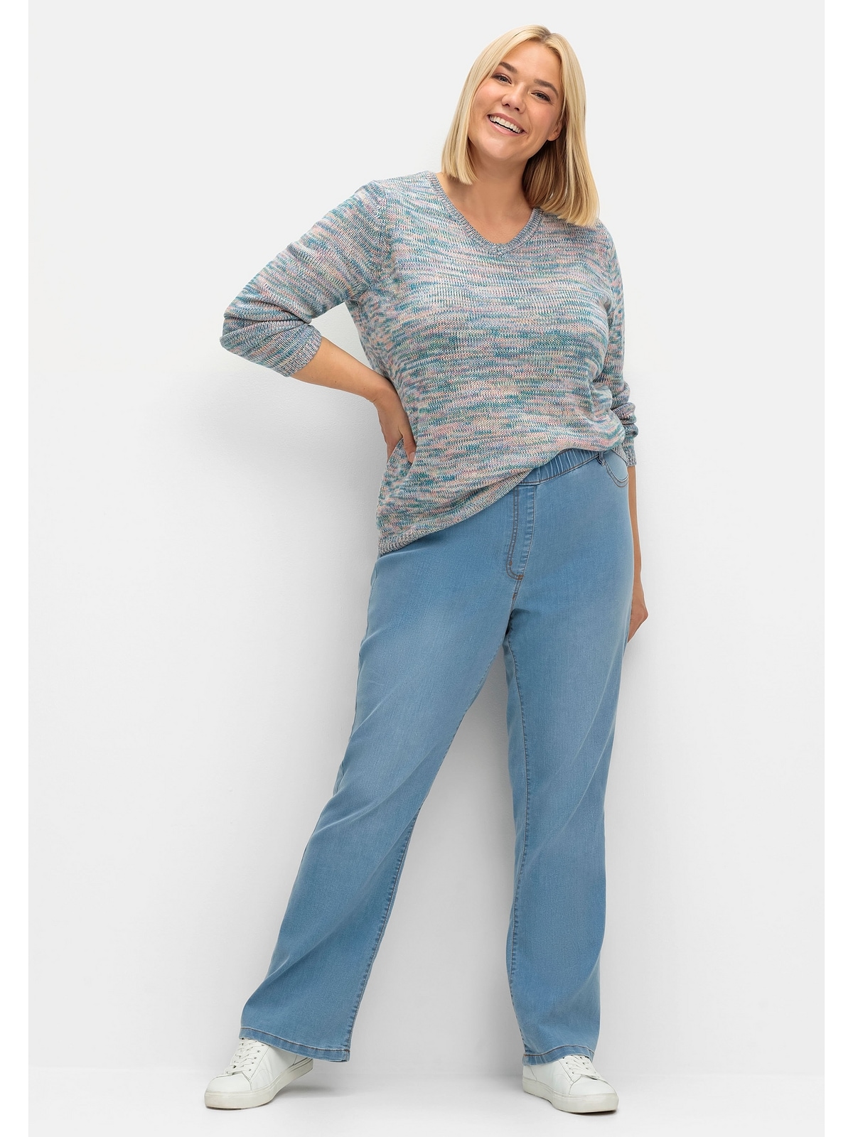 Sheego Bootcut-Jeans »Große Größen«, kaufen Used-Effekten mit Komfortbund online | BAUR und