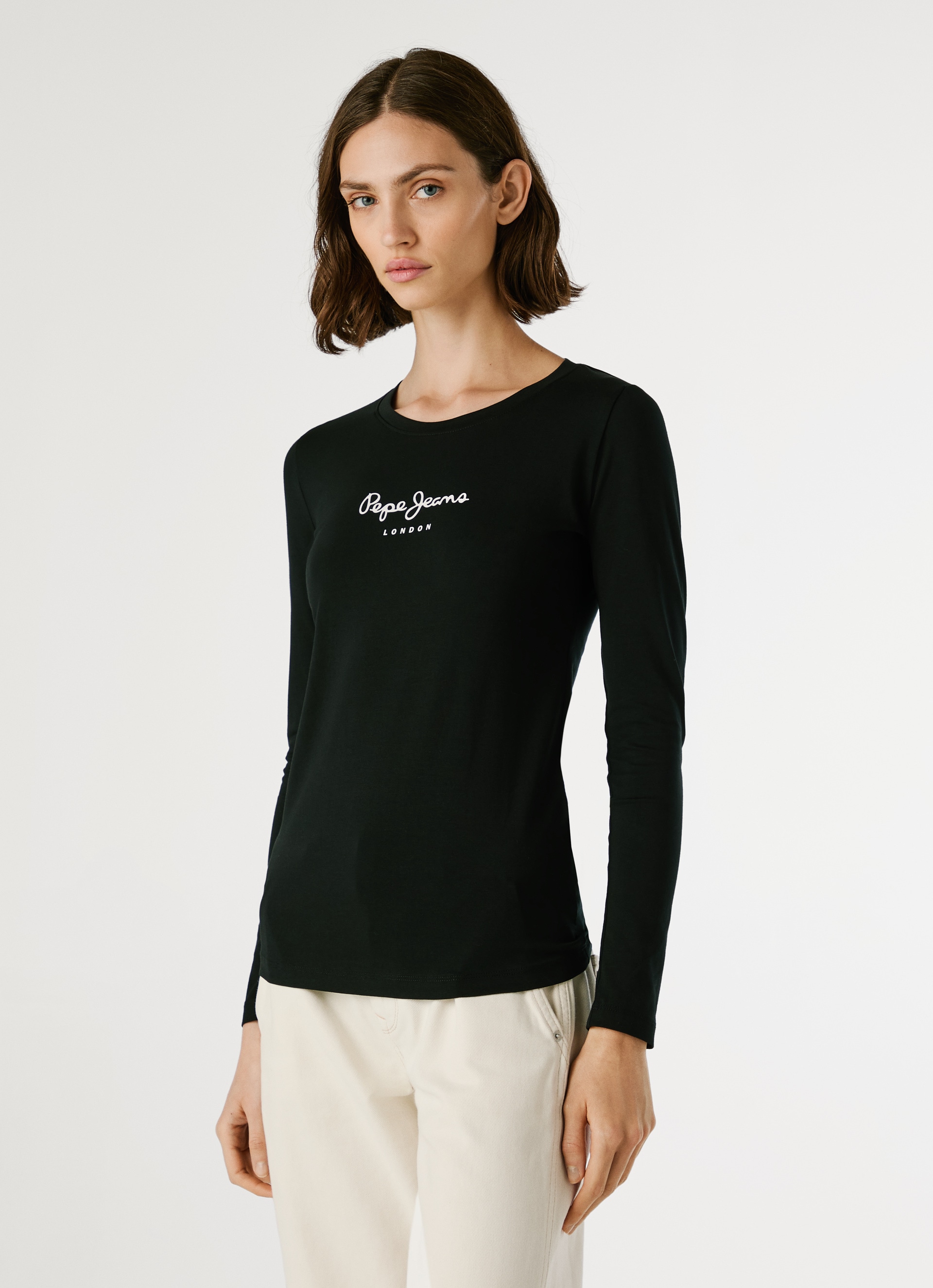 Pepe Jeans Langarmshirt »NEW VIRGINA L/S« mit Logo-Print