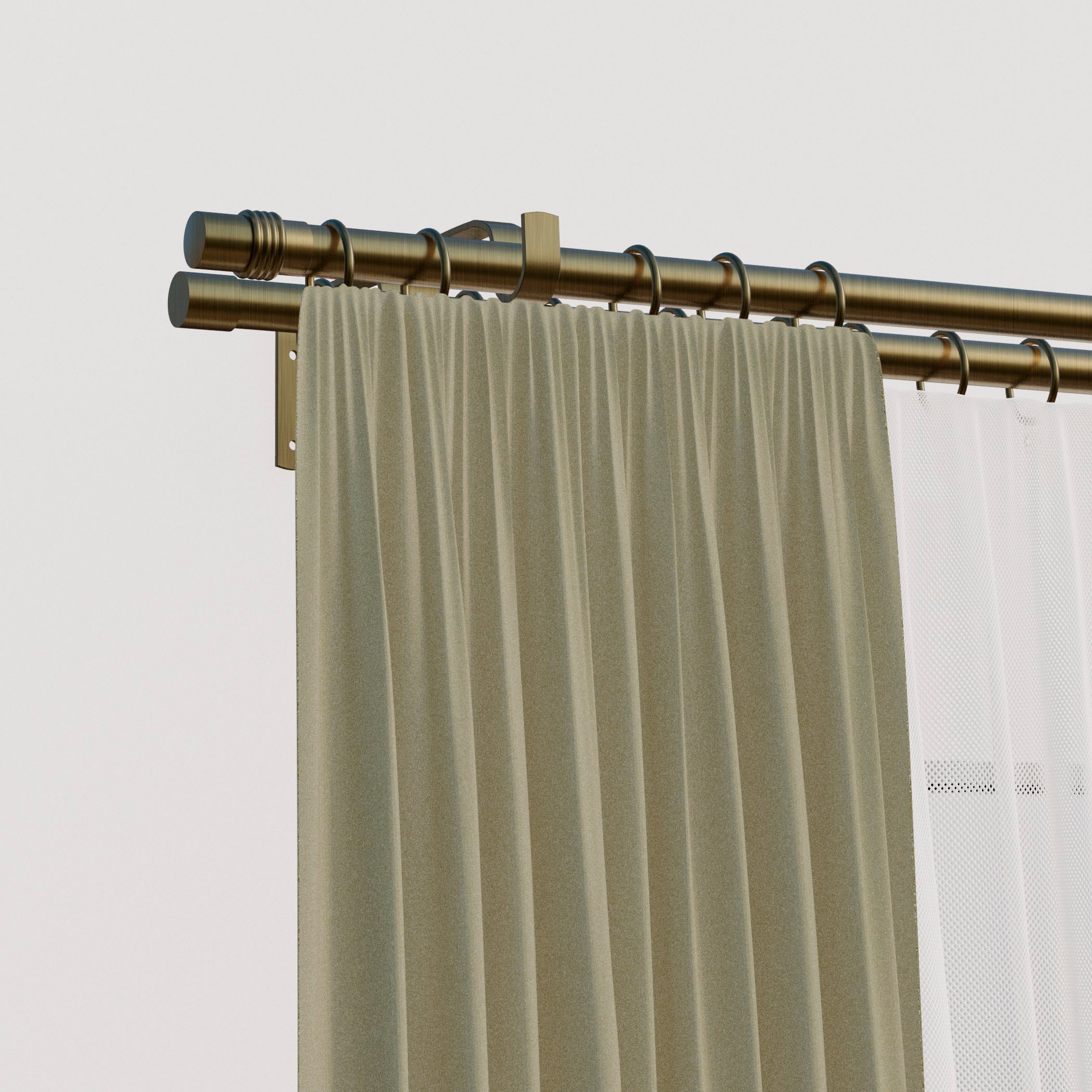 indeko Gardinenstange "Zylinder" Ø 16 mm 2 läufig-läufig Wunschmaßlänge günstig online kaufen