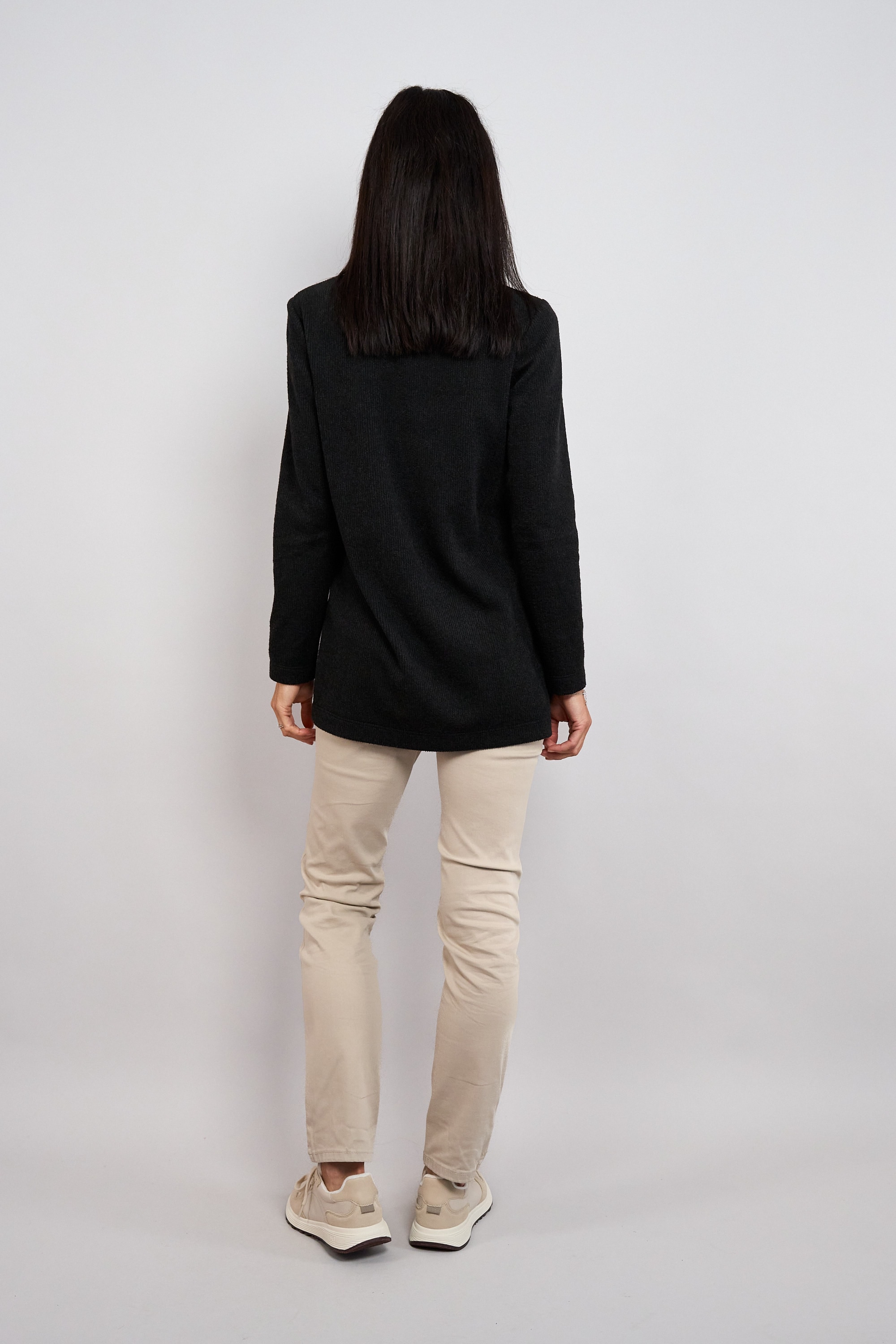 Seidel Moden Langarmshirt mir gerundetem V-Ausschnitt / MADE IN GERMANY