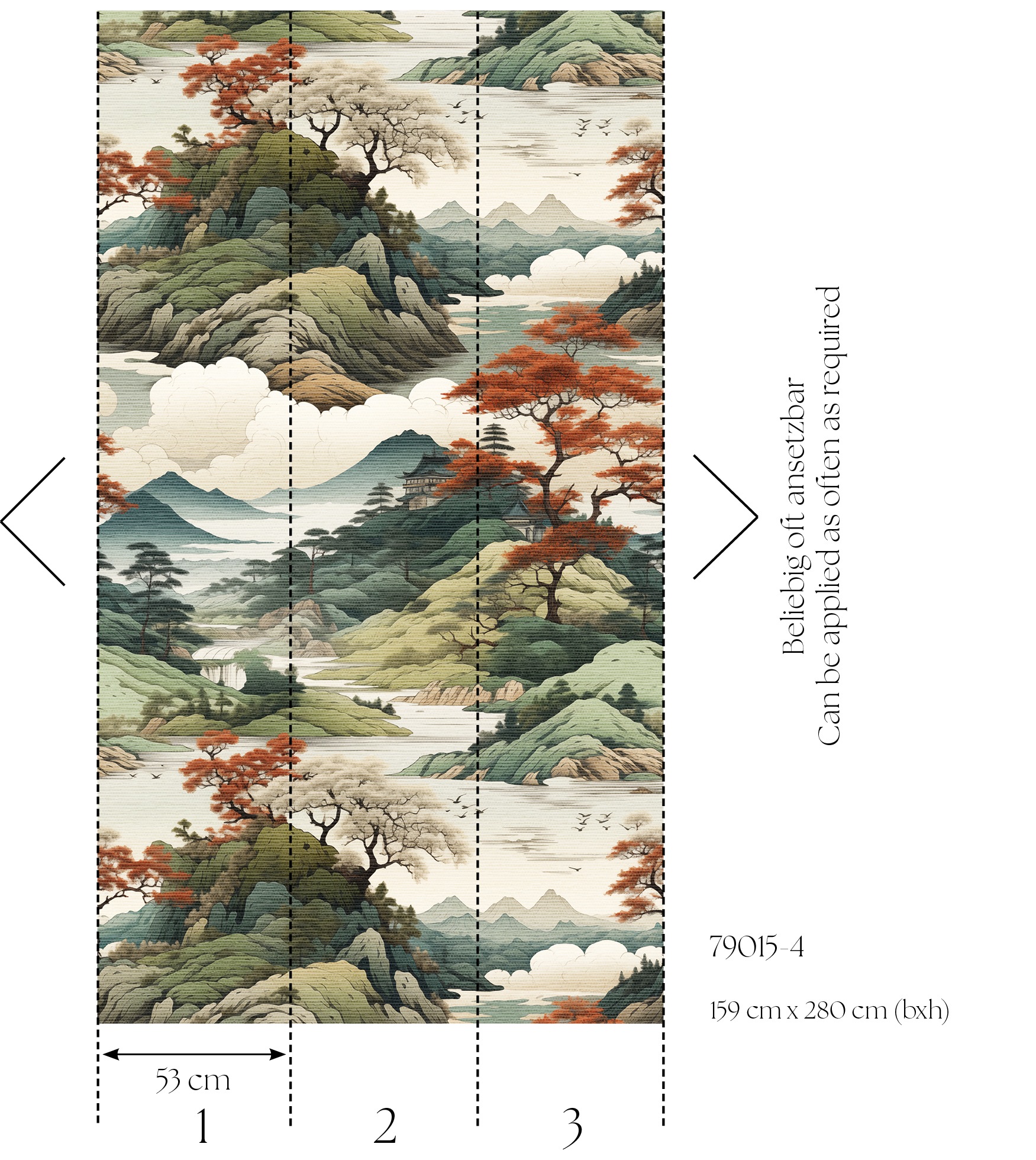 living walls Vliestapete »Fototapete Landschaft Asienoptik erweiterbar« asiatisch strukturiert