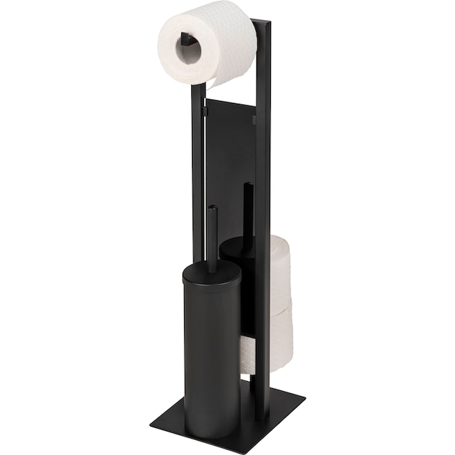 WENKO WC-Garnitur »Rivalta«, aus Stahl-Glas-Polypropylen, schwarz, 3 in 1  Standgarnitur kaufen | BAUR