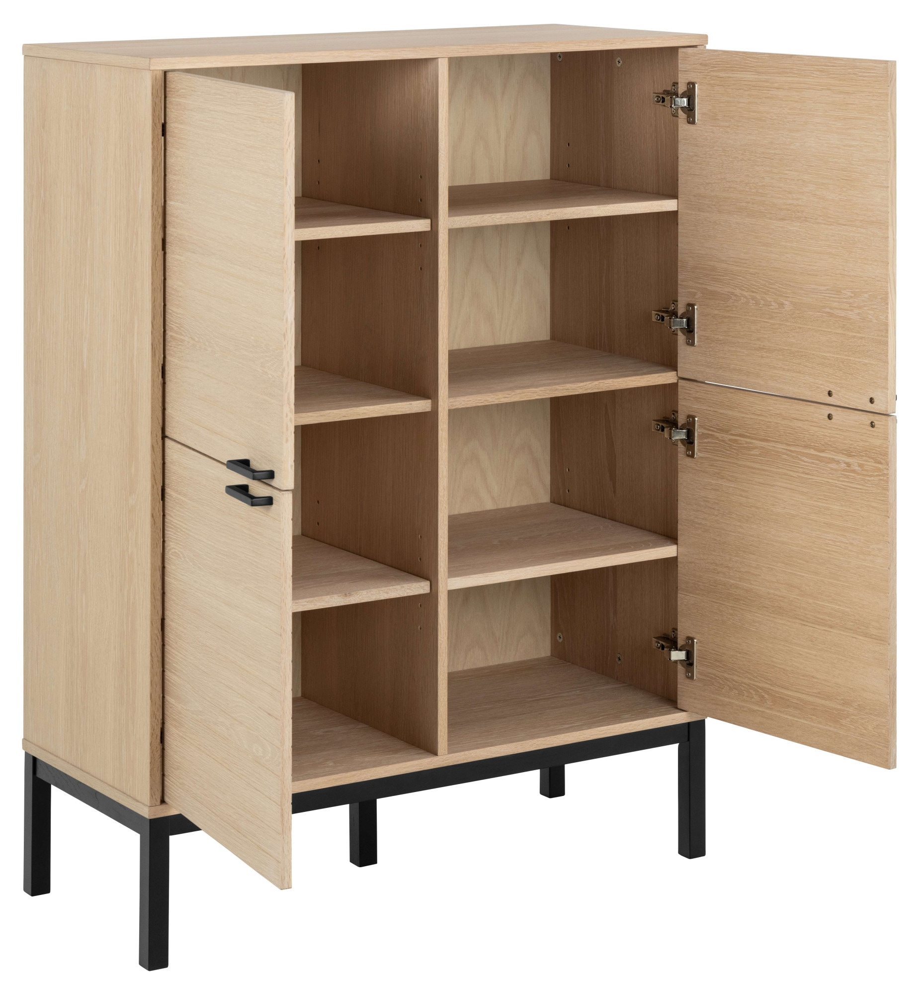ACTONA GROUP Anrichte »Kensington«, Schrank, 4 Türen und 6 Böden weiss pigmentiert Eiche, 91x40x120cm