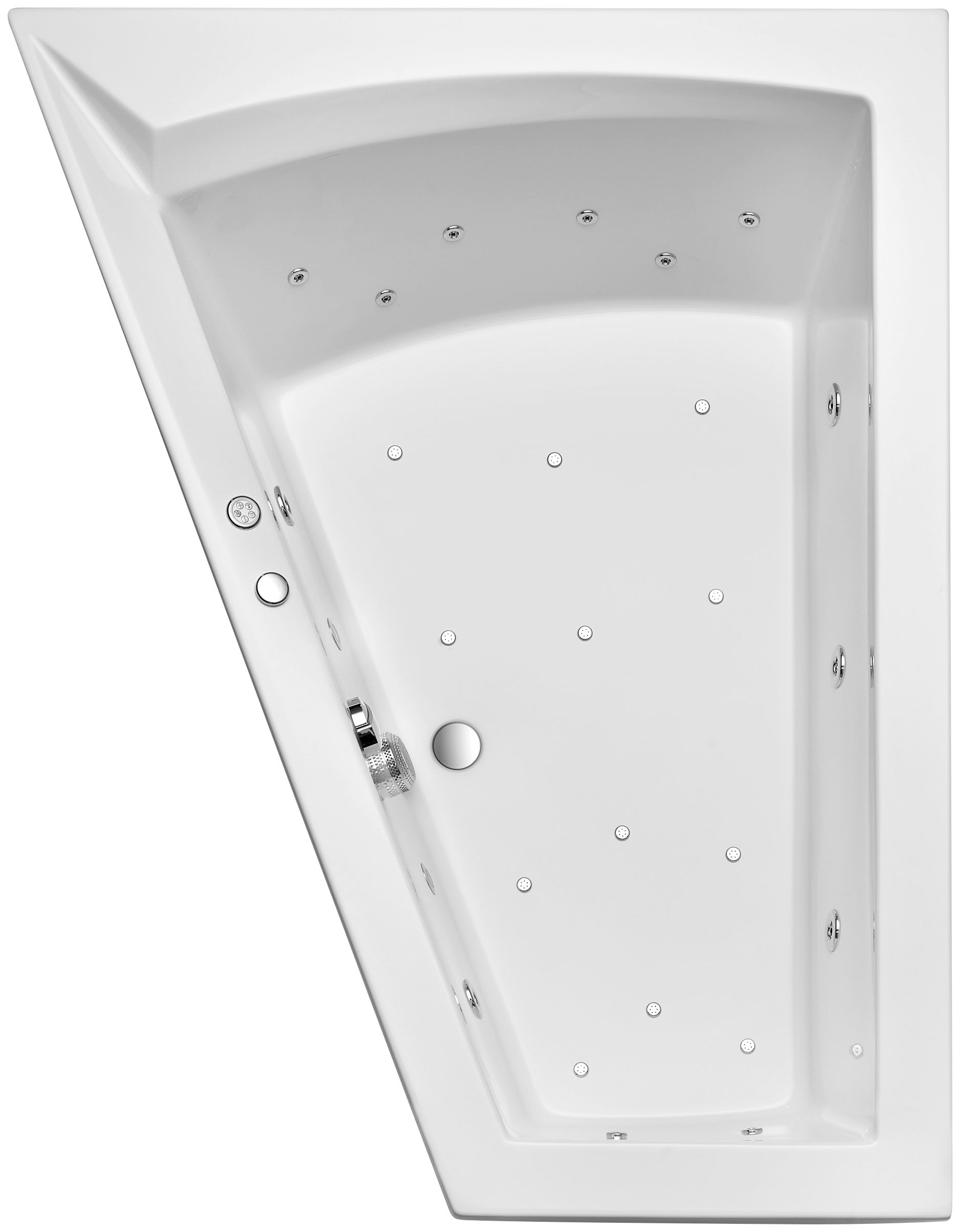 Whirlpool-Badewanne OTTOFOND, B:135cm L:175cm, weiß, Sanitäracryl, Badewannen, "Galia II Mod. B", 175x135 cm