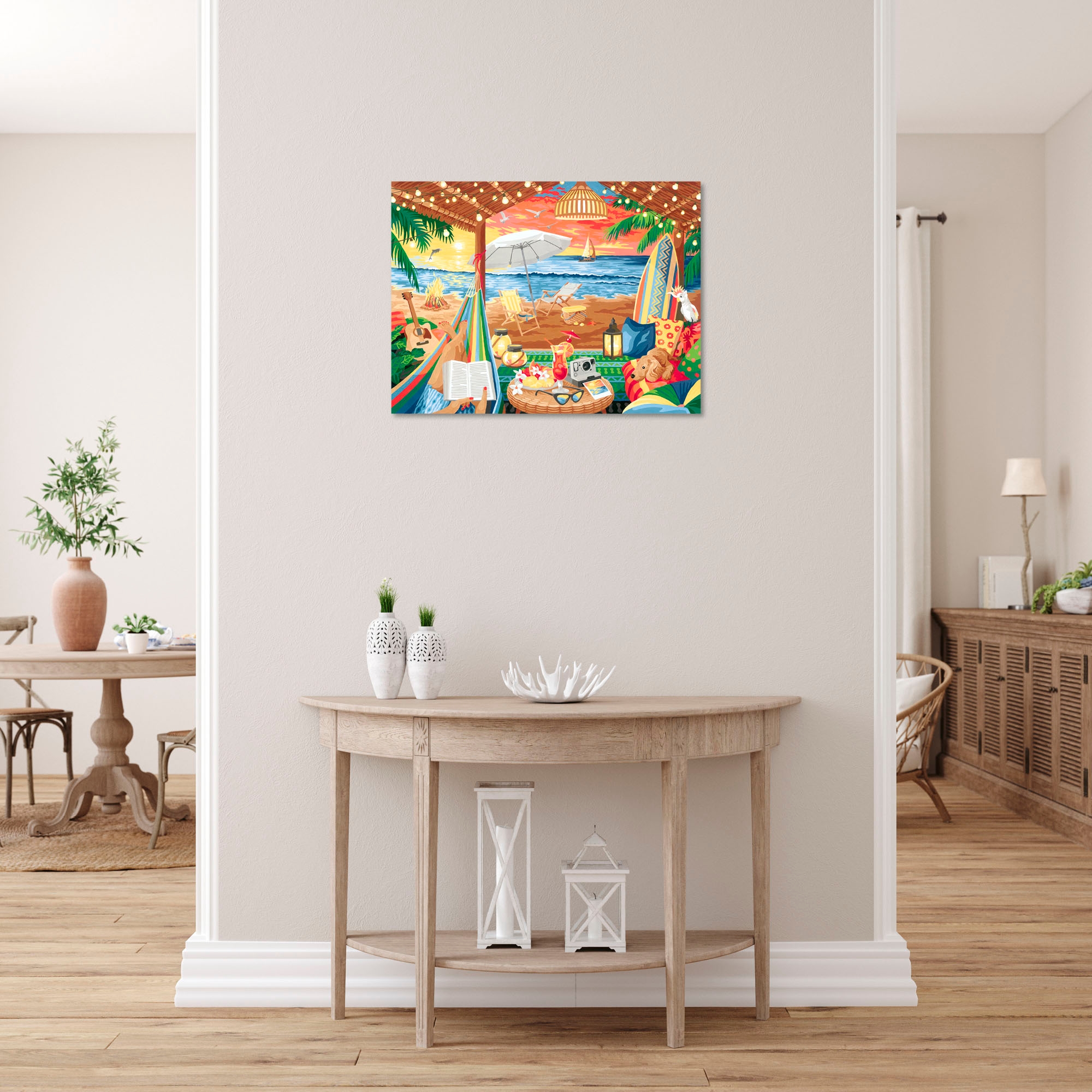 Ravensburger Malen nach Zahlen »CreArt, Leinwand Gemütliche Strandhütte«, Made in Europe