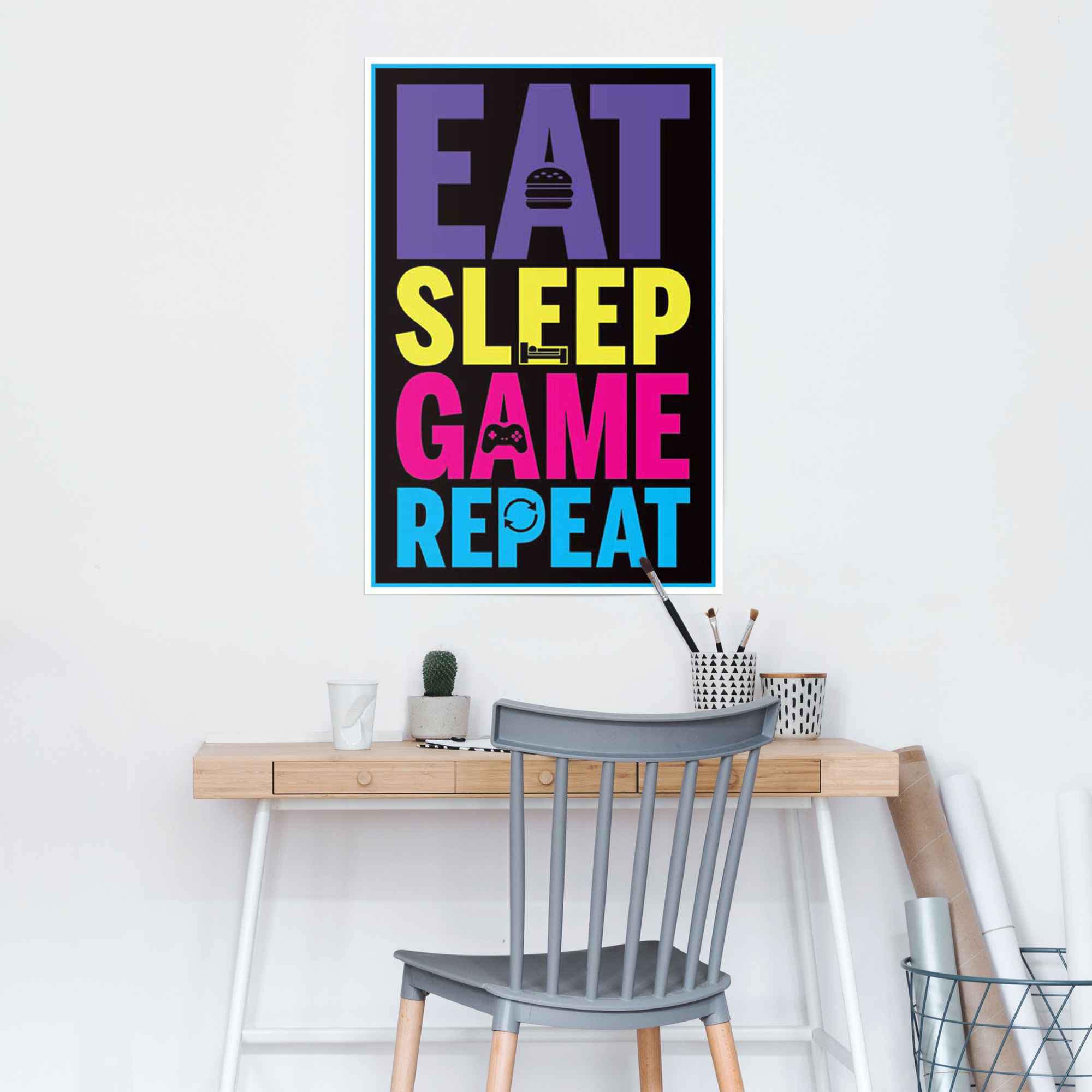 Reinders! Poster »Eat sleep game repeat«, (1 St.)
