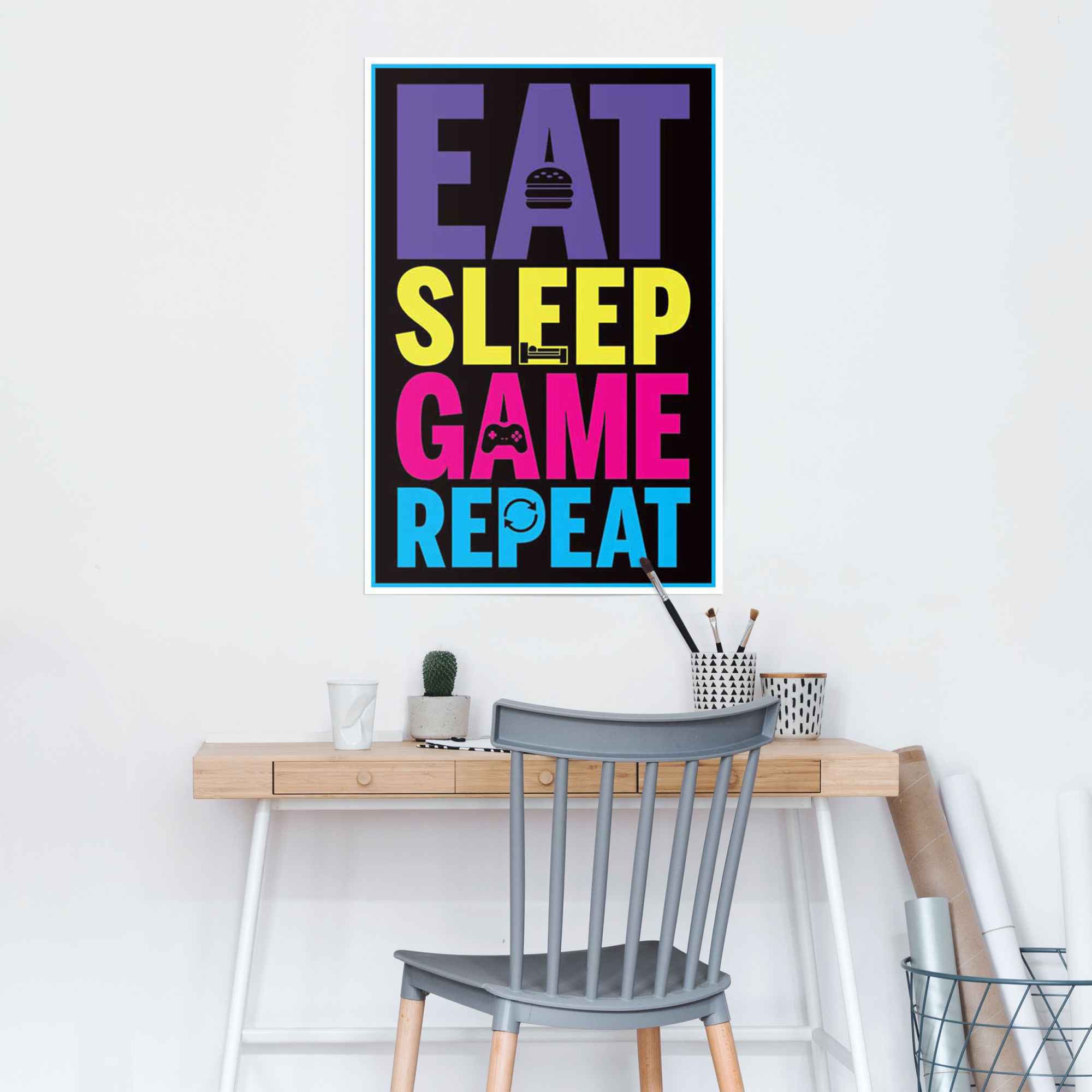 Reinders Poster "Eat sleep game repeat" 1 Stk. tlg. günstig online kaufen